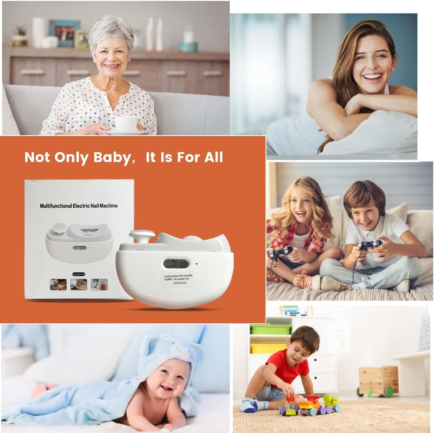 Easyclip Smart Nail Clipper,Fanyil 3 in 1 Easy Clip for Seniors,Designed for Extra Hard/Thick Hands Feet Nails,Polishing Clipper with Light,Safe for Baby & Seniors-Grey-7-14 Days Delivery