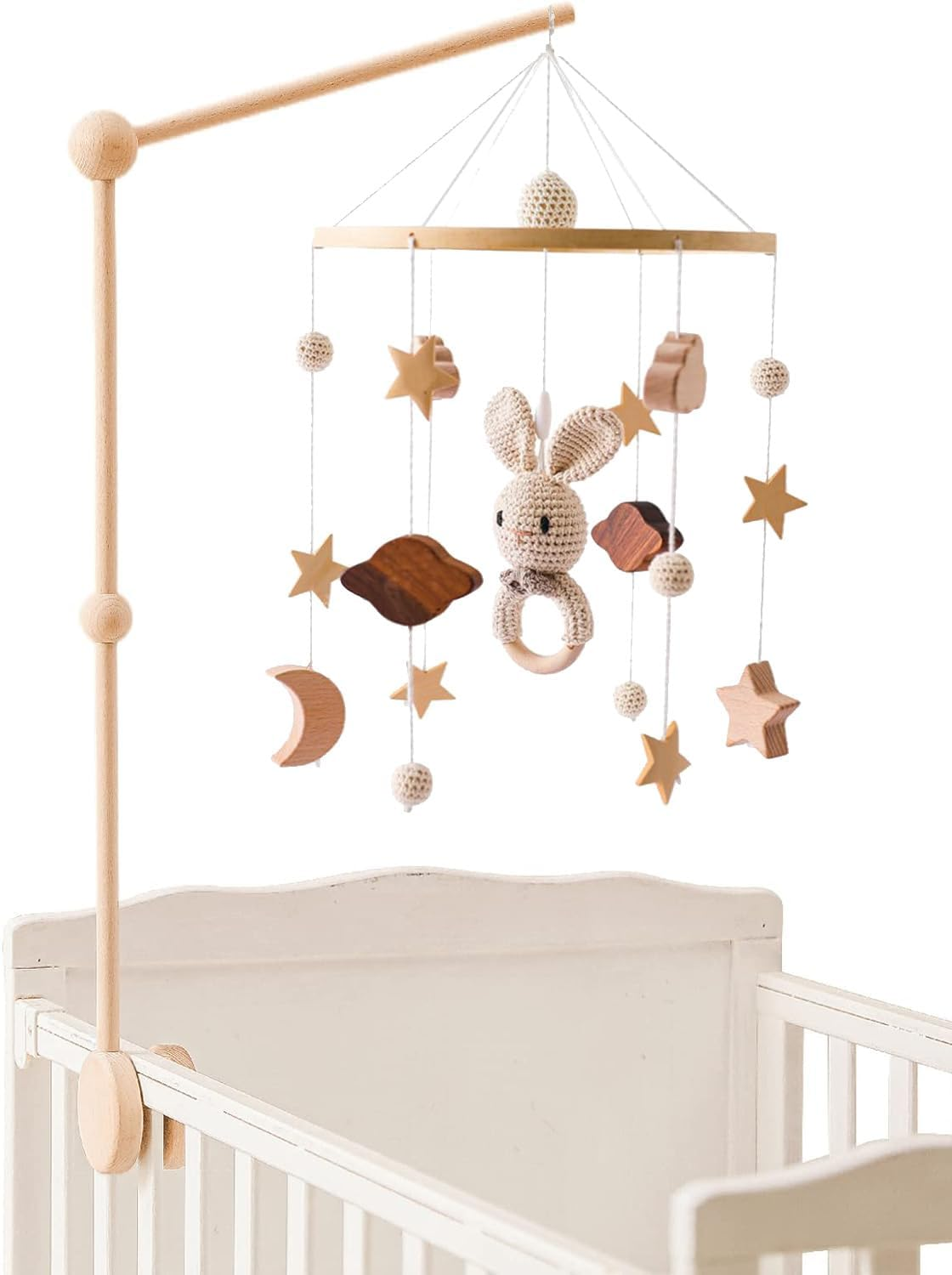 Baby Crib Mobile Arm, Durable Crib Mobile Wooden Arm, DIY Baby Mobile Holder for Crib, Premium Beech Wood Material, Sturdy, Durable and Odorless image number 5