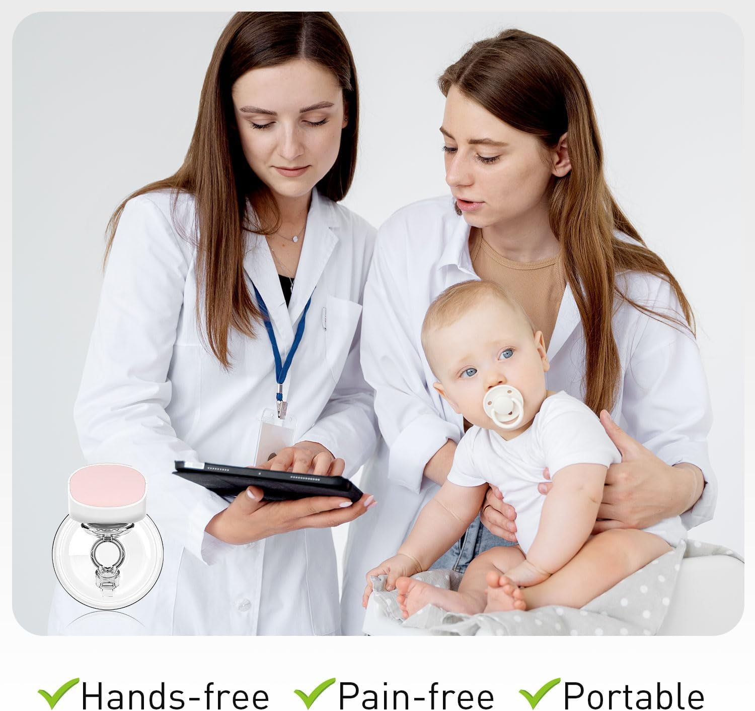 IKARE Wearable Breast Pump Hands Free, Pain Free Portable Electric Breastfeeding Pump with 3 Mode & 9 Levels, Rechargeable Milk Pump for Travel & Home, Super Quiet, 24Mm Flange image number 2
