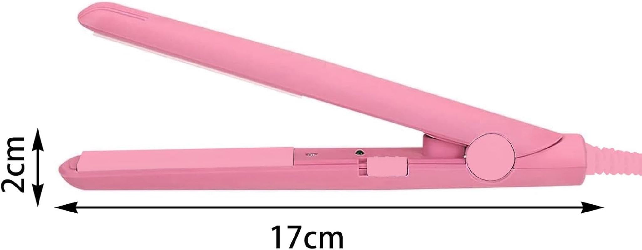 GERUI 2-In-1 Mini Hair Straightener, Curling Rod, Straight Board Curler, Straightener, Ceramic Heating Plate, Portable Ceramic Flat Curling Iron, Hair Curler for Women, Short Hair, Pony, Beard (Pink) image number 2