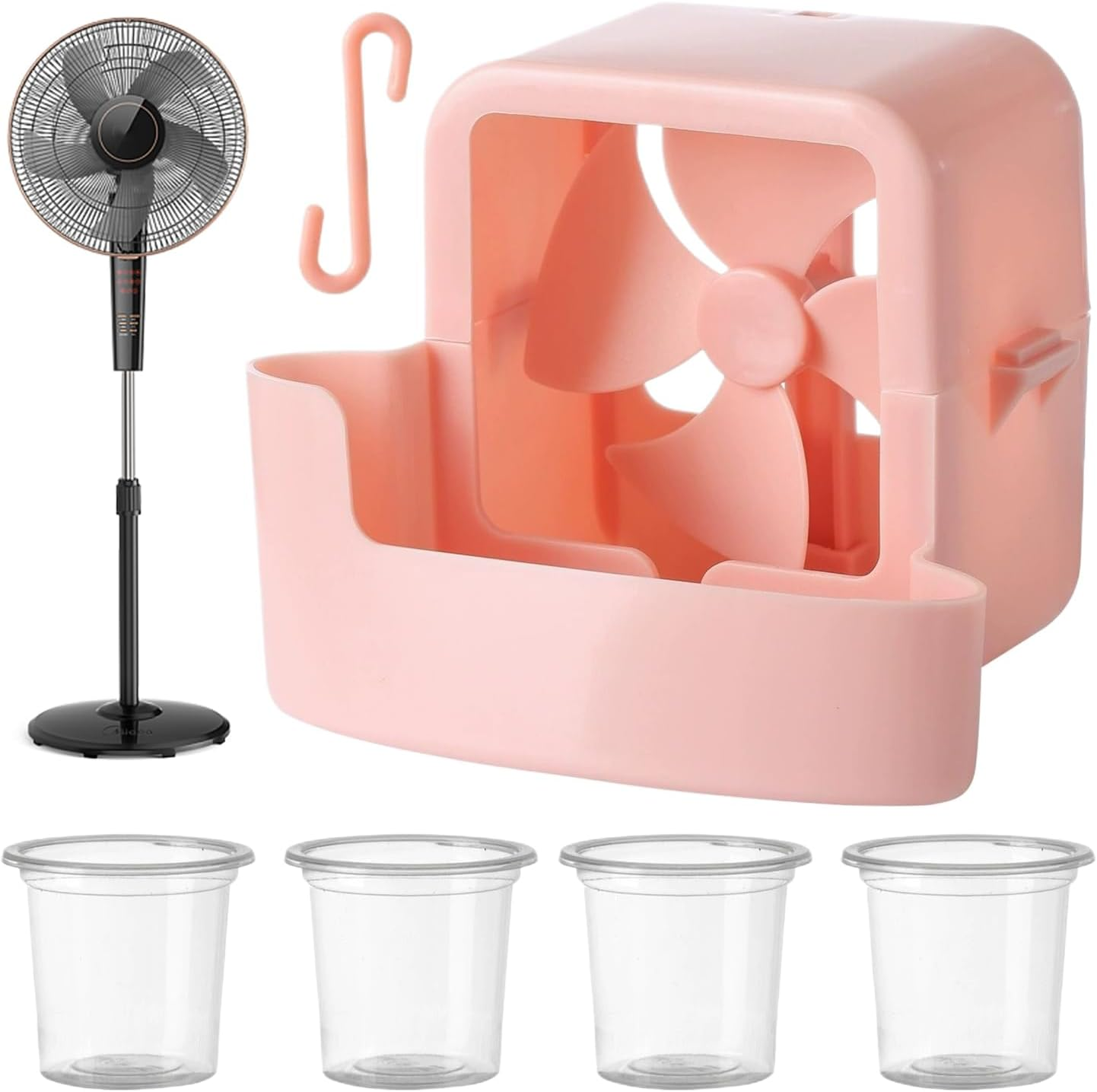 Fan Mist Cooling Adapter,Fan Cool Breeze Clip - Portable Hangable Ice Box Attachment Accessories Cooler for Festival Terrace Alley Balcony