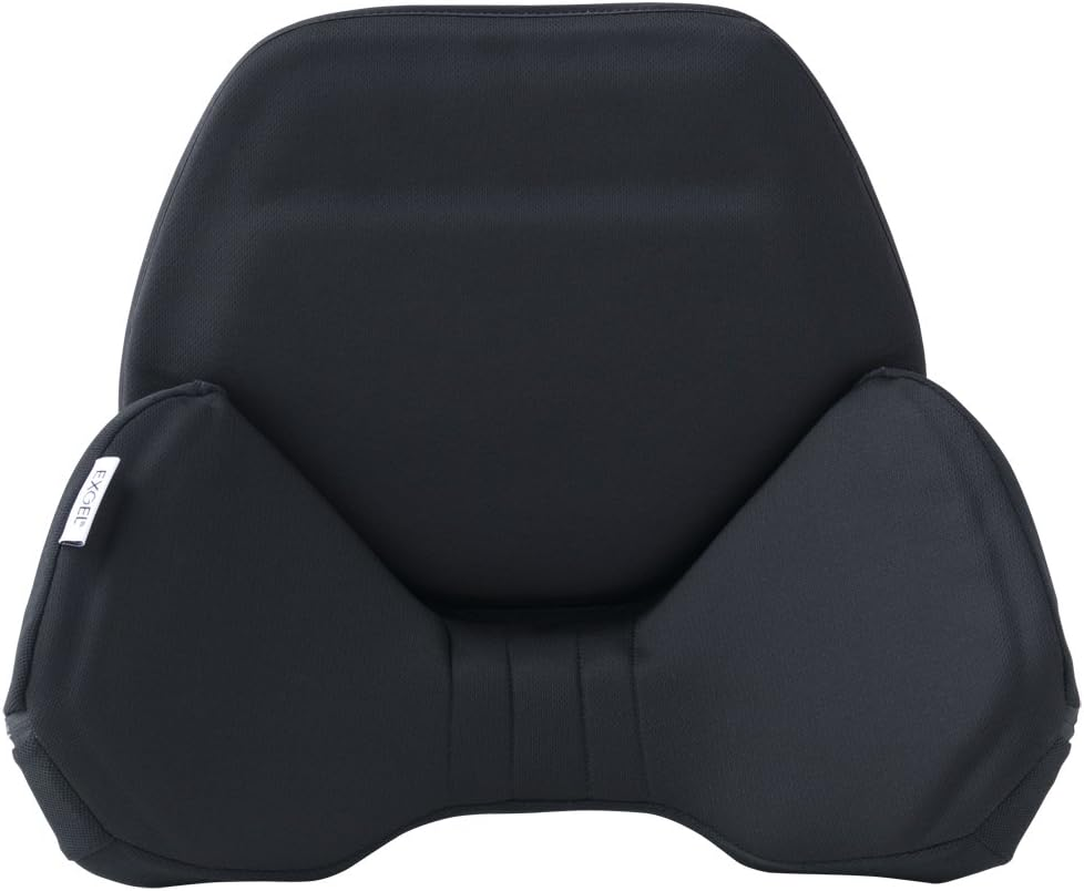 EXGEL Hug Drive Circa Set, Black, Cushion, Won'T Hurt Your Buttocks, Car, Made in Japan, Large, Prevents Lower Back Pain, Tailbone, Hemorrhoids, Postpartum