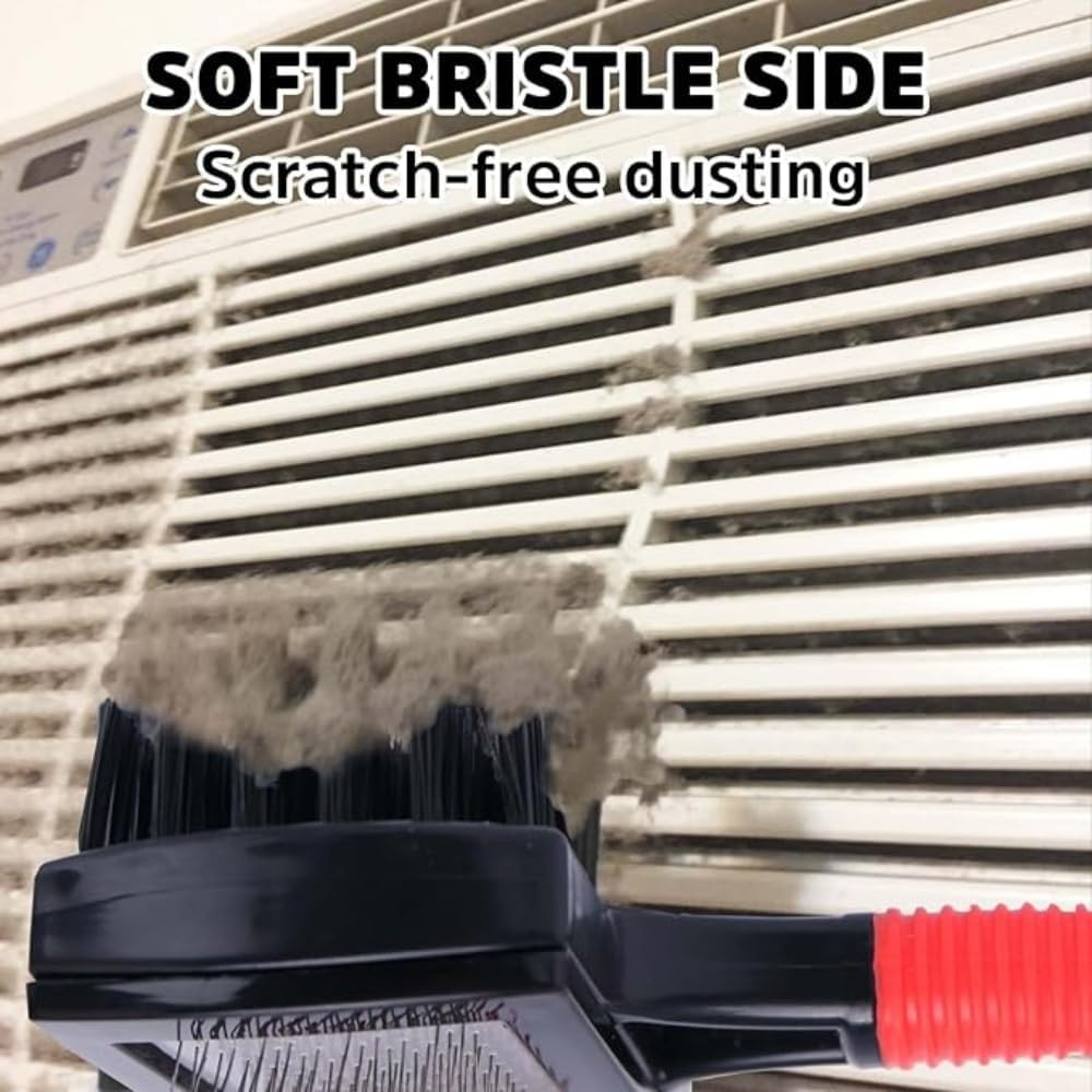 Air Conditioner Evaporator Coil Cleaning Brush AC Condenser Coil Fin Comb Straightener HVAC Cleaner Brush (1 Fin Comb + 1 Dual-Sided Evaporator Coil Cleaner Brush) for Cleaning Air Condition image number 4