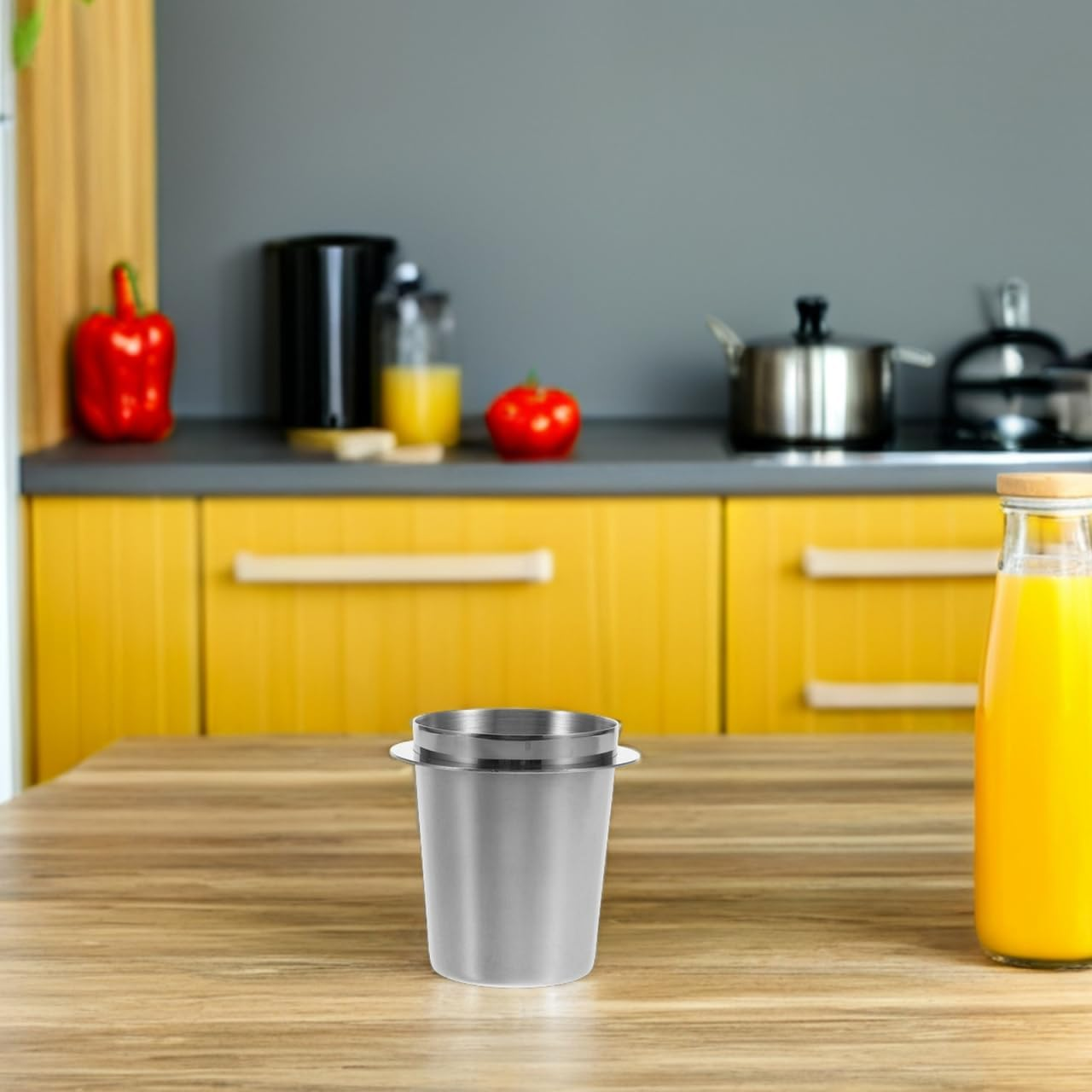 Cabilock Stainless Steel Coffee Dosing Cup, 53Mm Espresso Machine Powder Feeder, Universal Coffee Machine Handle Accessory for Home and Cafe, Simplifies Preparation - Silver image number 6