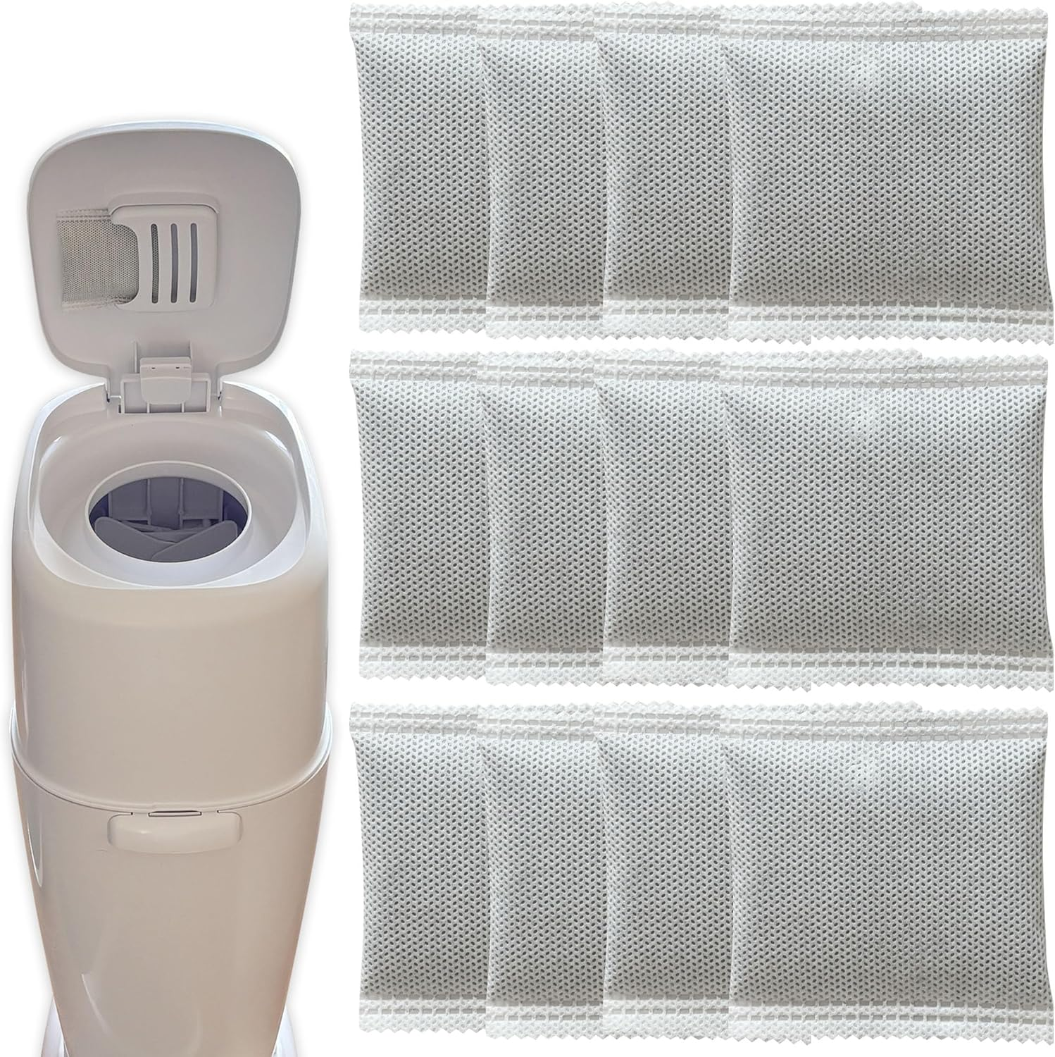 12 Pack Diaper Pail Odor Absorber Carbon Filter Refills for Playtex Diaper Genie Complete Pail, Odor Eliminator for Diaper Genie Systems image number 2