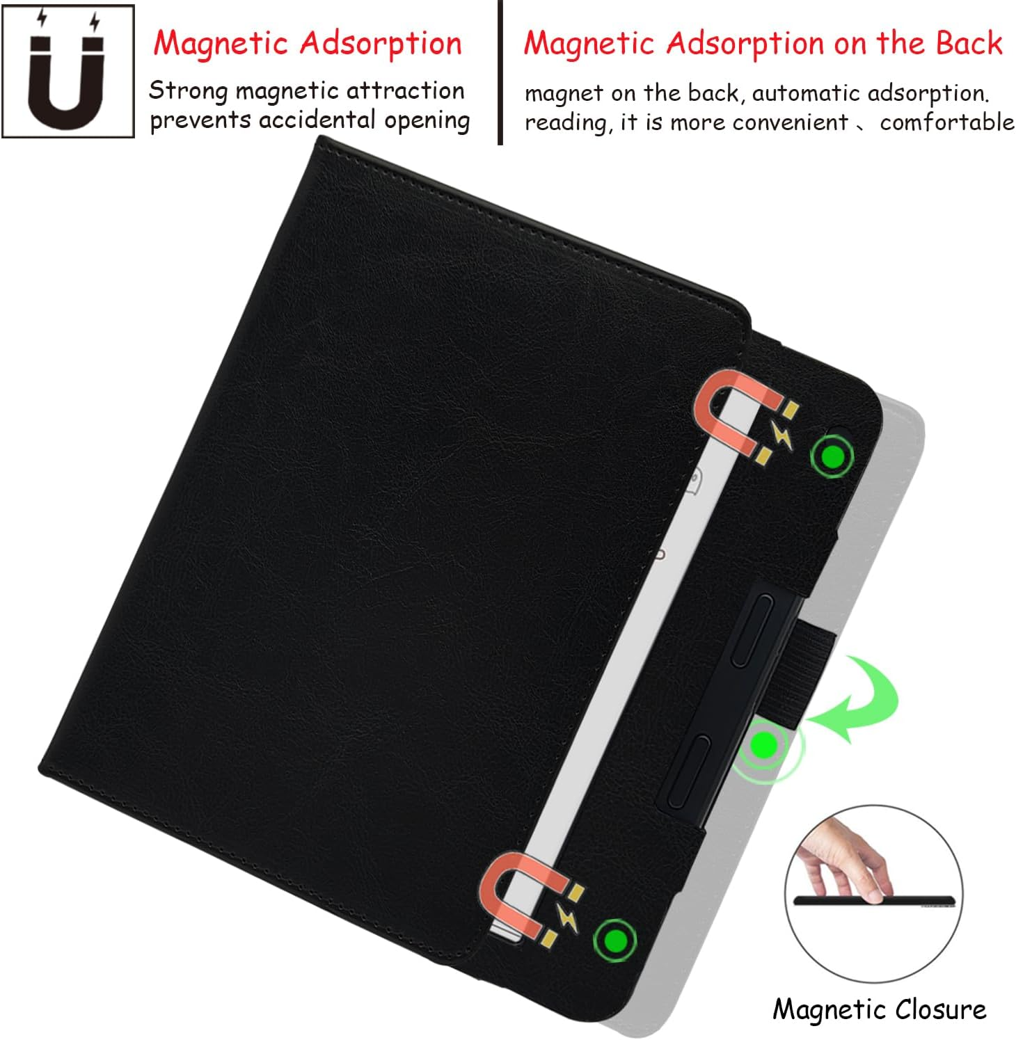 GOVTVA Double Stand Case for 7'' Kobo Libra Colour/Libra 2 Cover with Auto Sleep&Wake/Double Hand Strap/Magnetic Closure Fits Kobo Libra E-Reader (Gentleman Black) image number 1