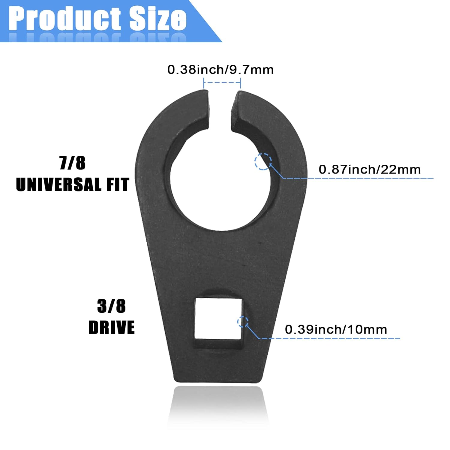 Offset Oxygen Sensor Socket, 3/8-Inch Drive, 7/8-Inch (22Mm), Wire Gate Accesses Sensor from Side, Preventing Damage to Wires, Universal for Most Cars image number 1