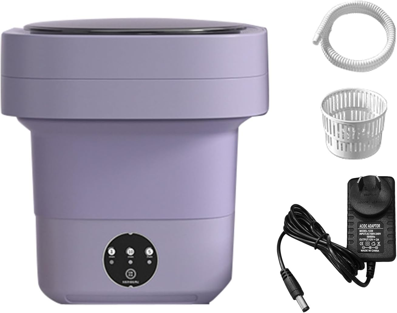 MAX COOL 11L Portable Washing Machine Foldable Washer Deep Cleaning Perfect for Office, Camping, Traveling (Purple)