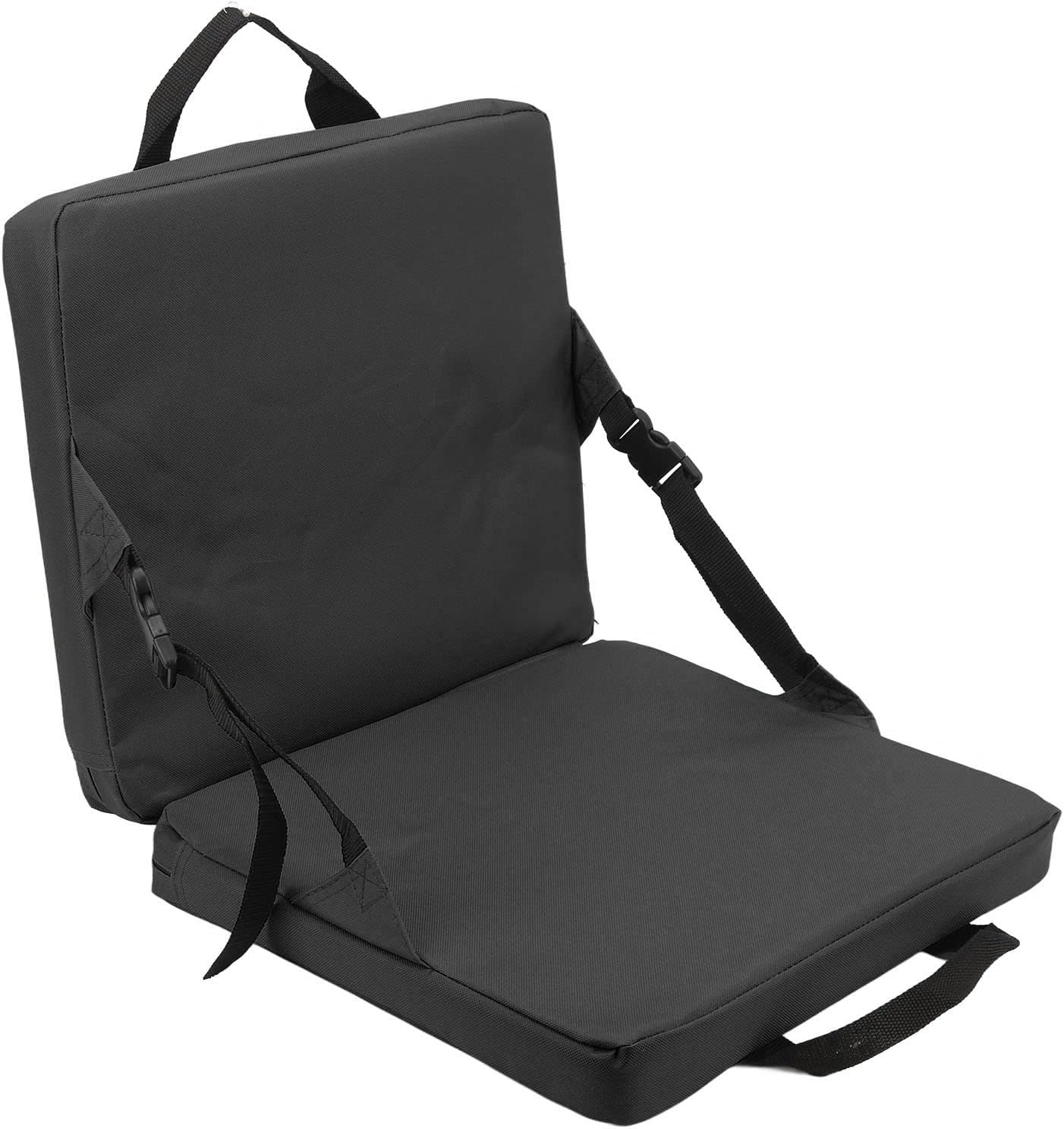 Stadium Folding Chair Compact Storage Outdoor Folding Chair for Basketball Field and 600D Oxford Epe Sponge (Black) - Black image number 5