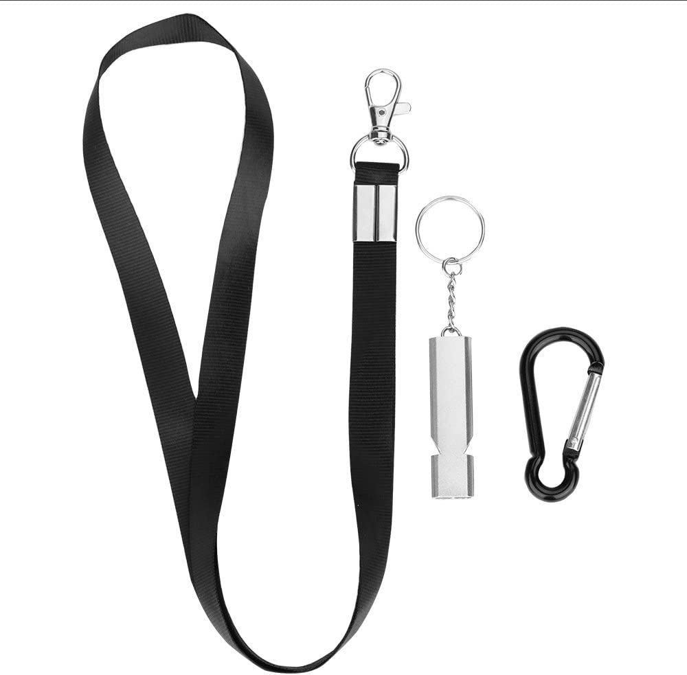 Michael Josh 2PCS Outdoor Loudest Emergency Survival Whistles with Carabiner and Lanyard for Camping Hiking Sports Dog Training