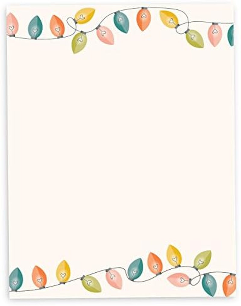 Xmas Lights Holiday Paper - 40 Sheets Premium Christmas Stationery