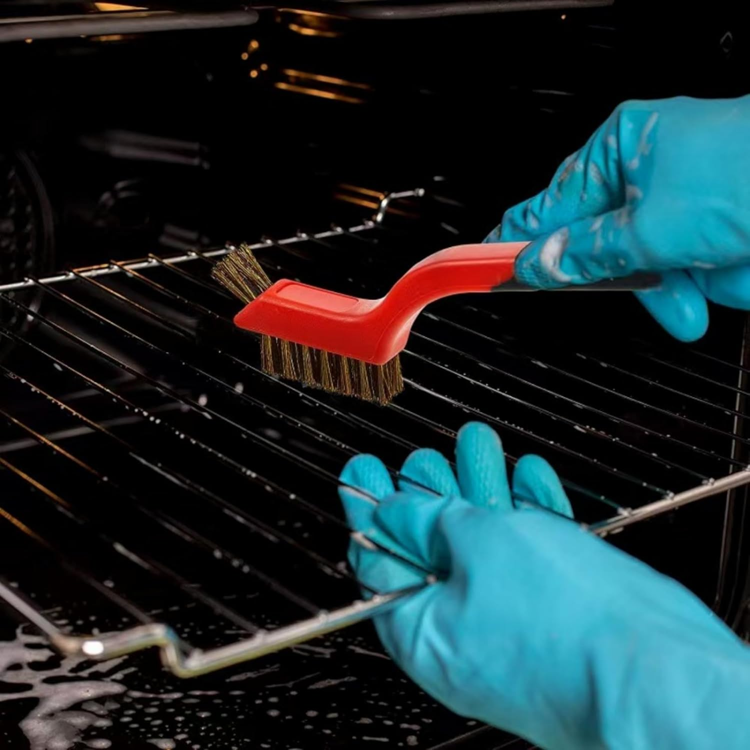 Steel Wire Brush Set, 3-Piece Deep Cleaning Brush Set, for Removing Weld Slag, Rust, Cleaning Grills, Scrubbing Paint, Etc., Red image number 4