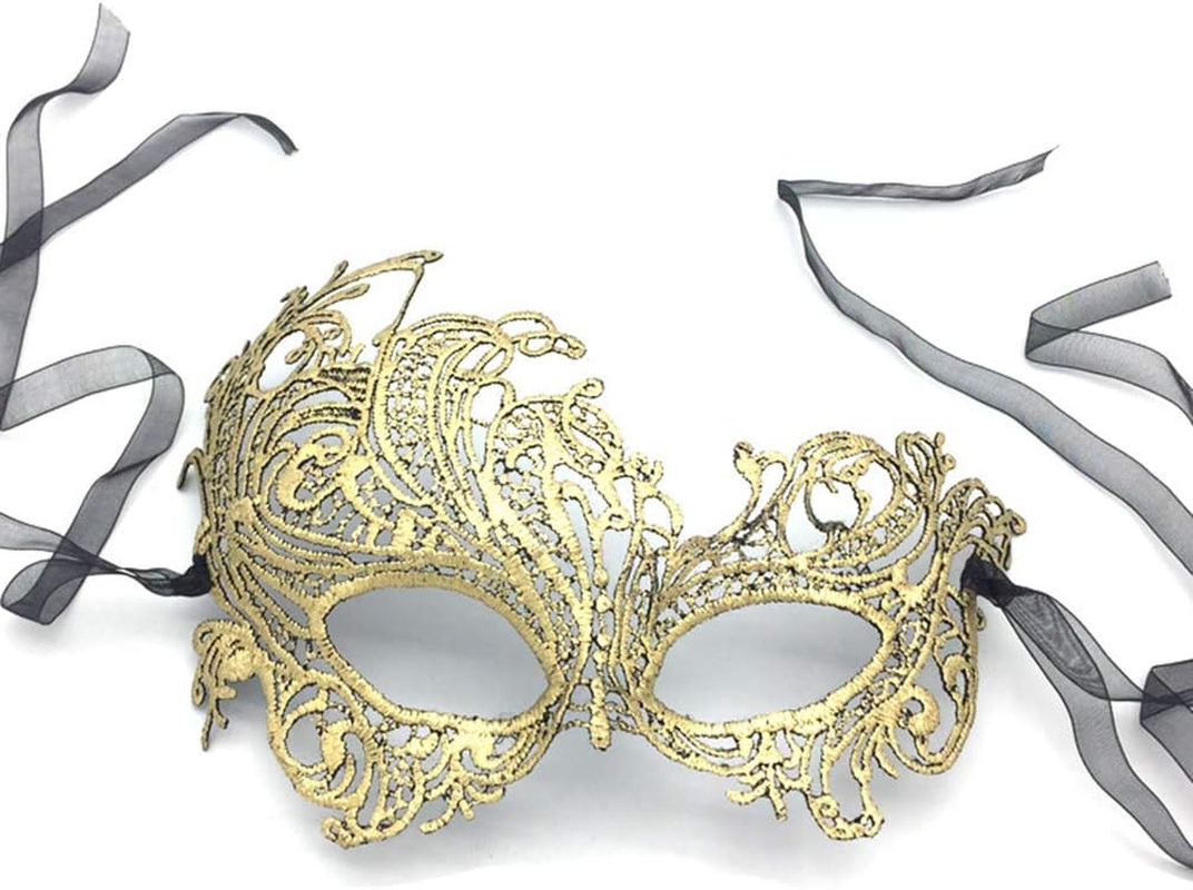 Imapo Masquerade Mask for Women, Mardi Gras Lace Masks, Cosplay Venetian Party Prom Ball Christmas Halloween Eye Lady Masks - Phoenix (Gold) image number 4