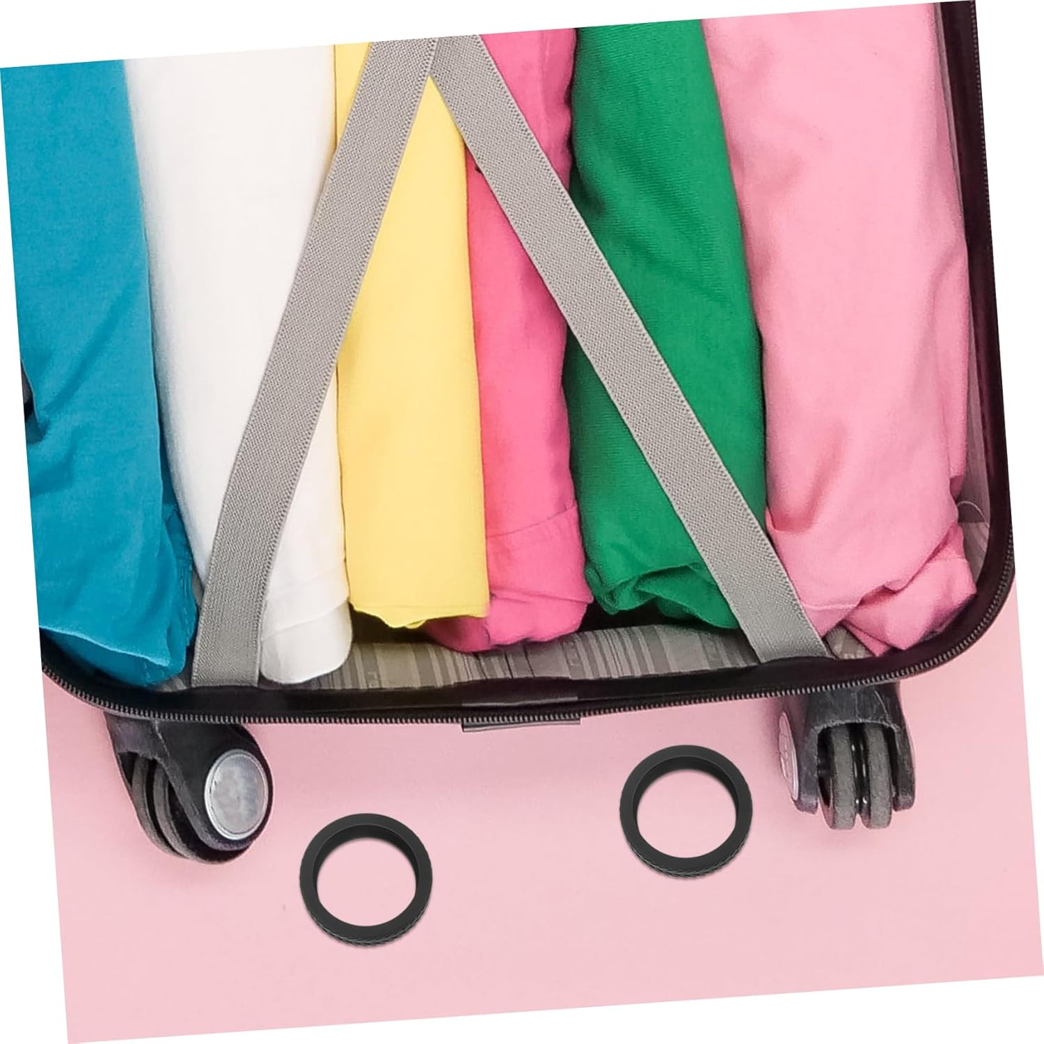 Gatuida 8Pcs Silicone Luggage Wheel Covers Case Wheels Travel Suitcase Foot Protectors