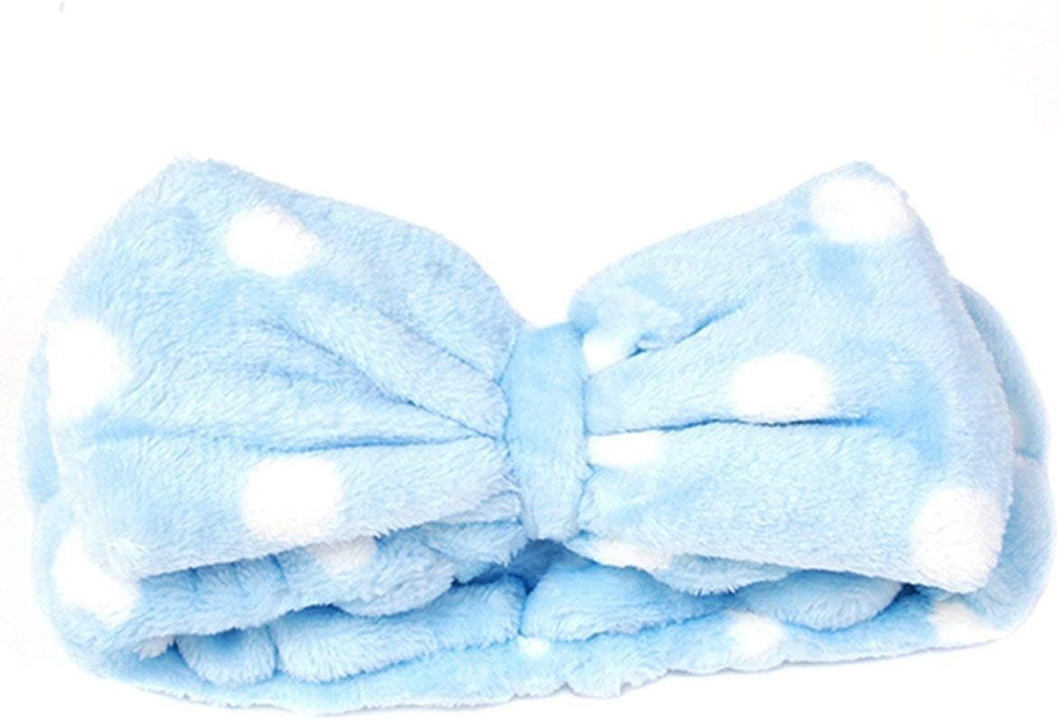 1Pc Blue Face Wash Hairband Women Bow Makeup Cosmetic Elastic Headband New Released Reliabl，Hair Care image number 4