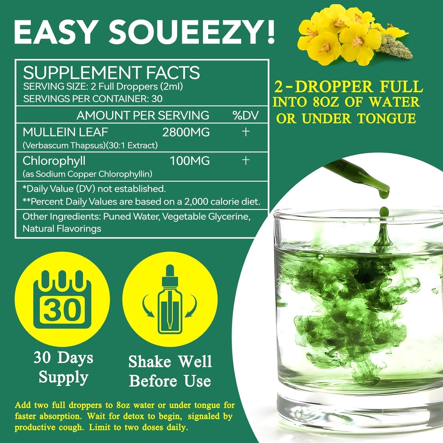 Organic Mullein Leaf Extract 60Ml | Natural Mullein Liquid Drops | Plant-Based, Vegan-Friendly Formula | Fast-Absorbing | Alcohol-Free & Non-Gmo | Pack of 2 image number 6