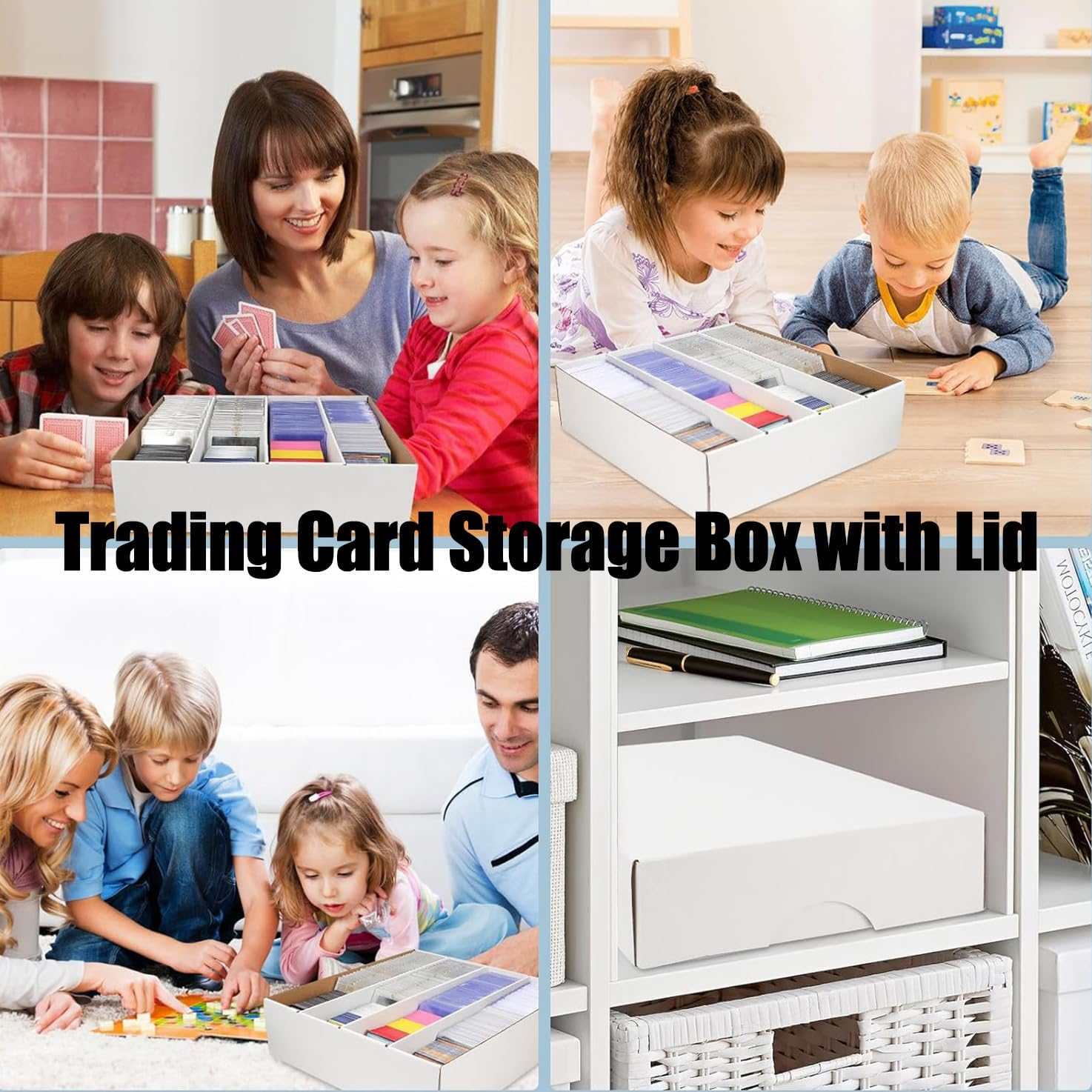 WADY 3200Count Trading Card Storage Box with Lid, Storage Case, Magic Keeper, Trading-Card Storage Box, 4-Row Corrugated Board Box Organizer for Tcg/Magic/Mtg Storage and Collection