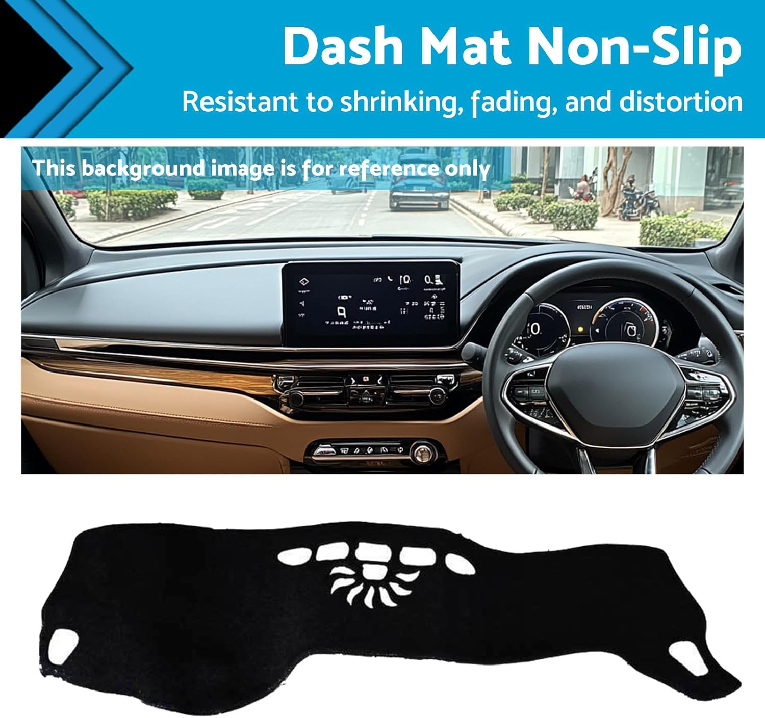 KAKA AUTO PARTS Non-Slip Dash Mat Dashboard Cover Compatible with Chery Tiggo 4 Pro 2024 on Black image number 2