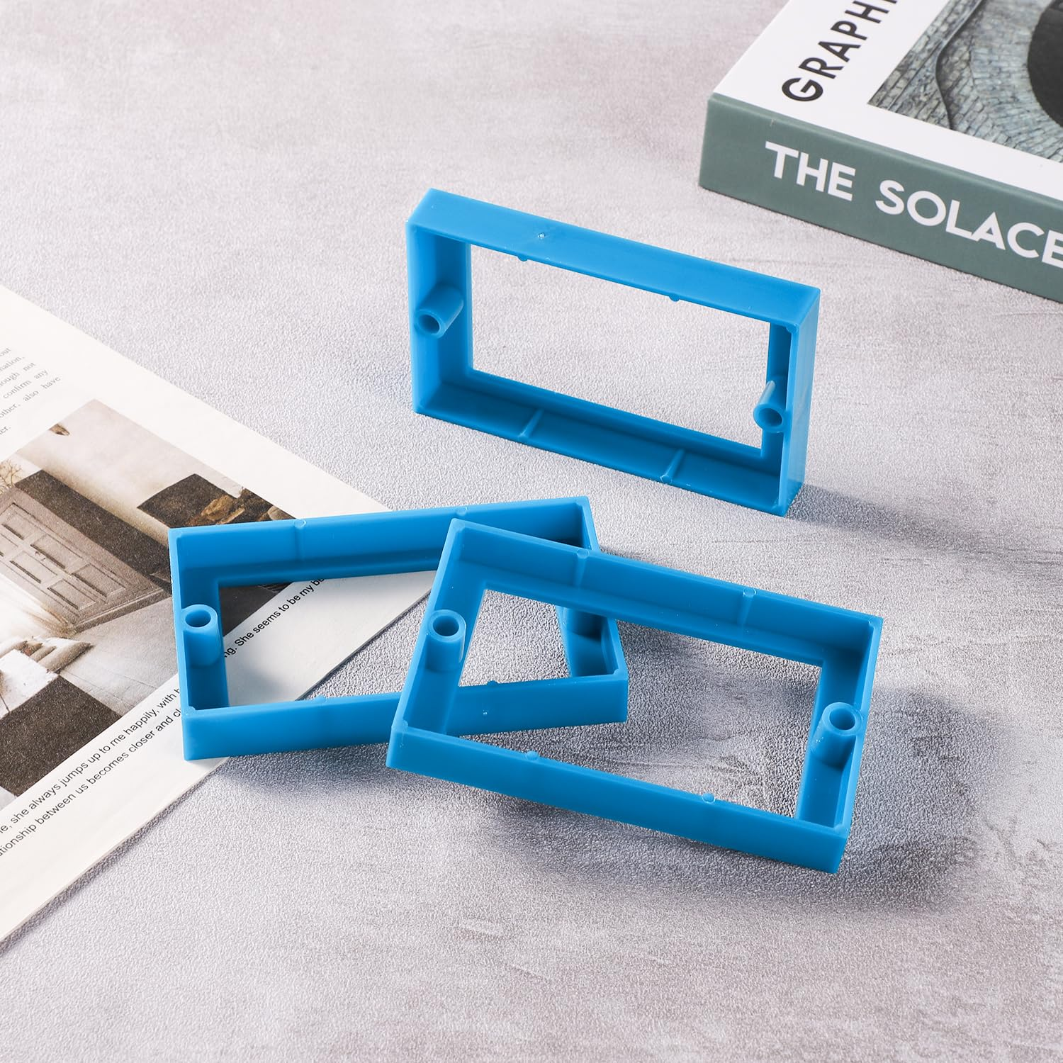 3 Pieces Electrical Box Extender Single Gang 1/2" Electrical Box Extender Junction Box Extender for Electrical Box and Electrical Outlet Switches (Blue) image number 5