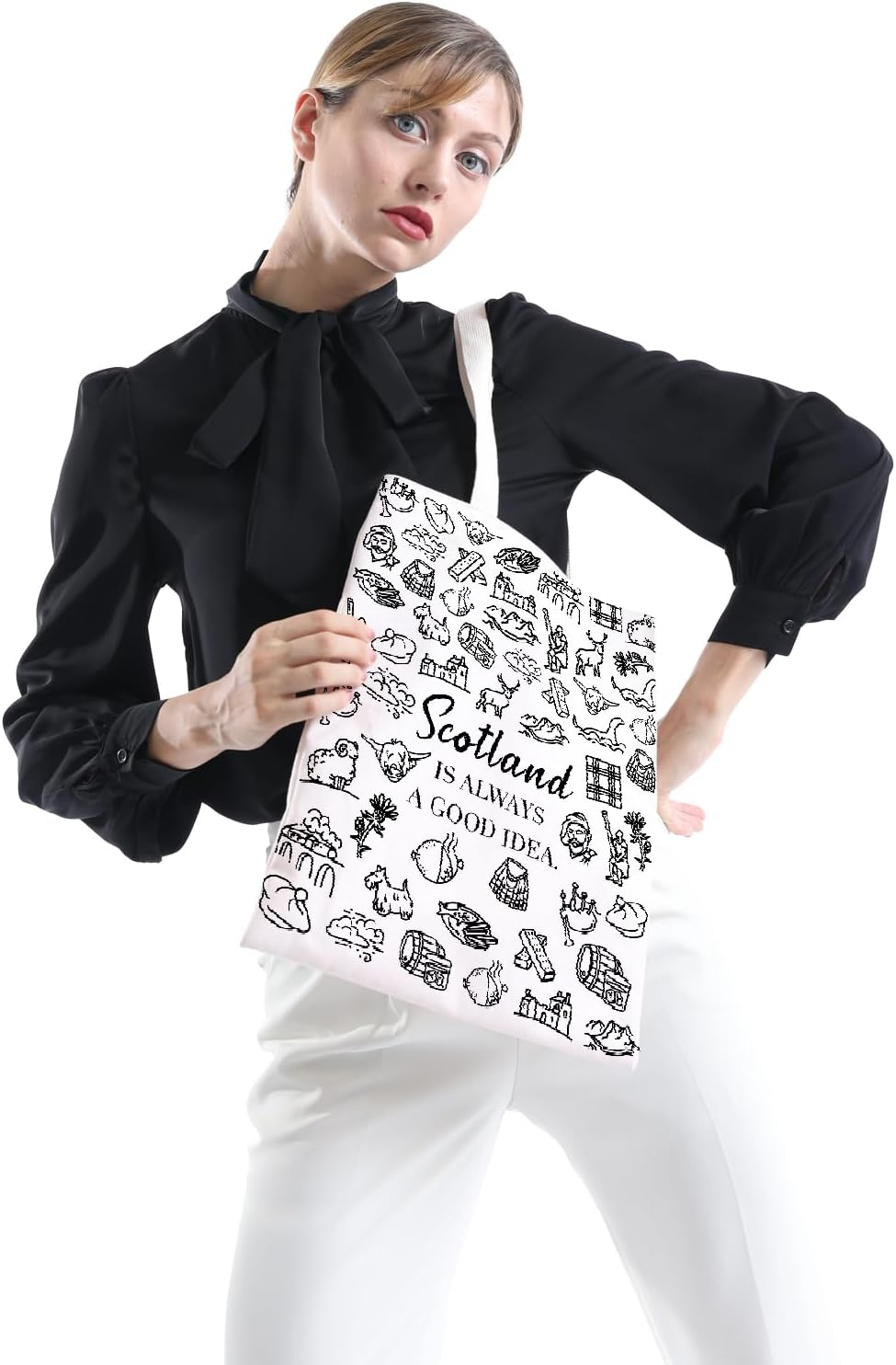 POFULL Scotland Trip Gift Scotland Is Always a Good Idea Cosmetic Bag Edinburgh Gift, Scotland Tote Bag - Scotland Is Always Cosmetic Bag image number 4