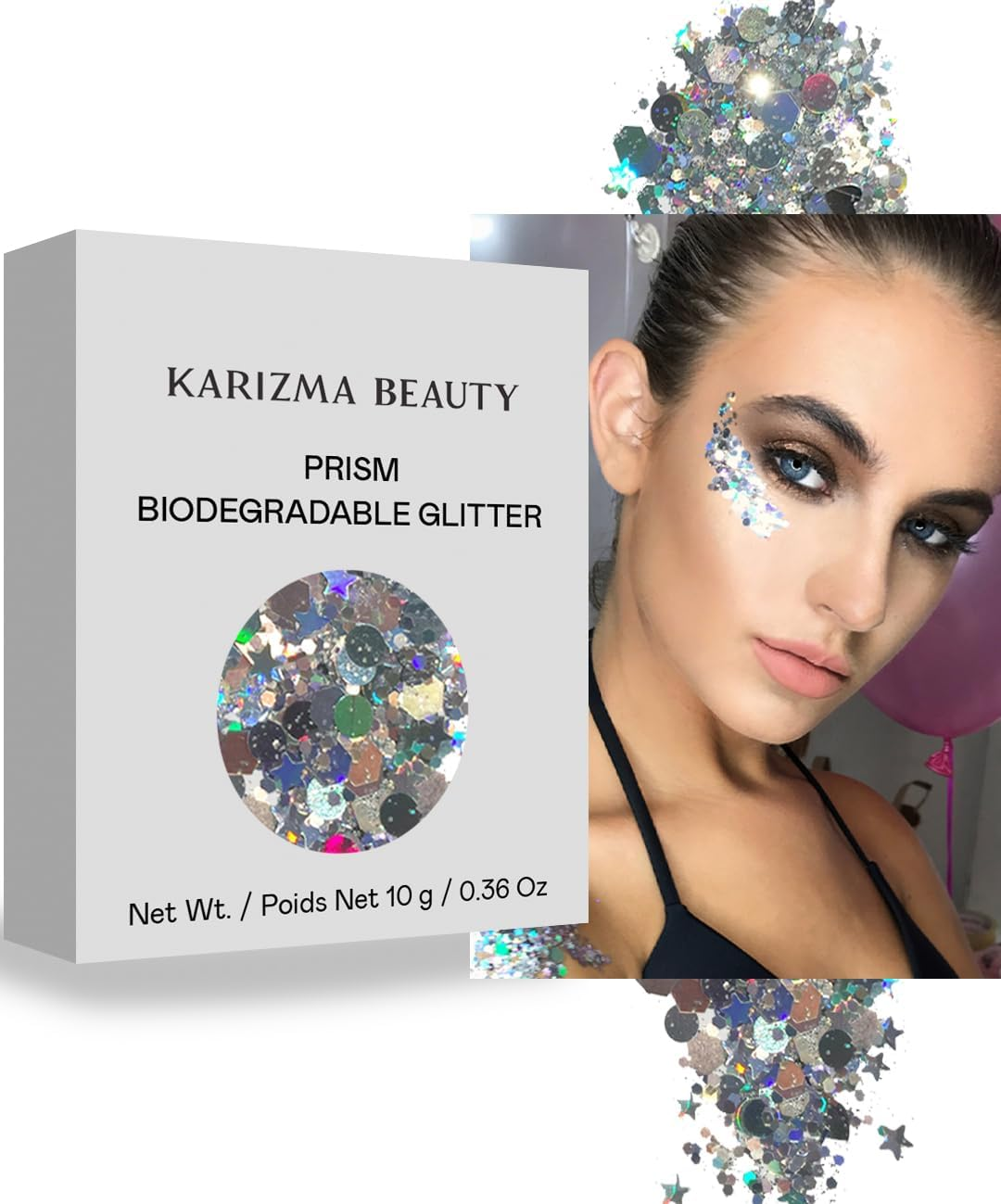 Unicorn Strobe Chunky Glitter // Karizma Beauty for Face and Body Festival Sparkles 10G