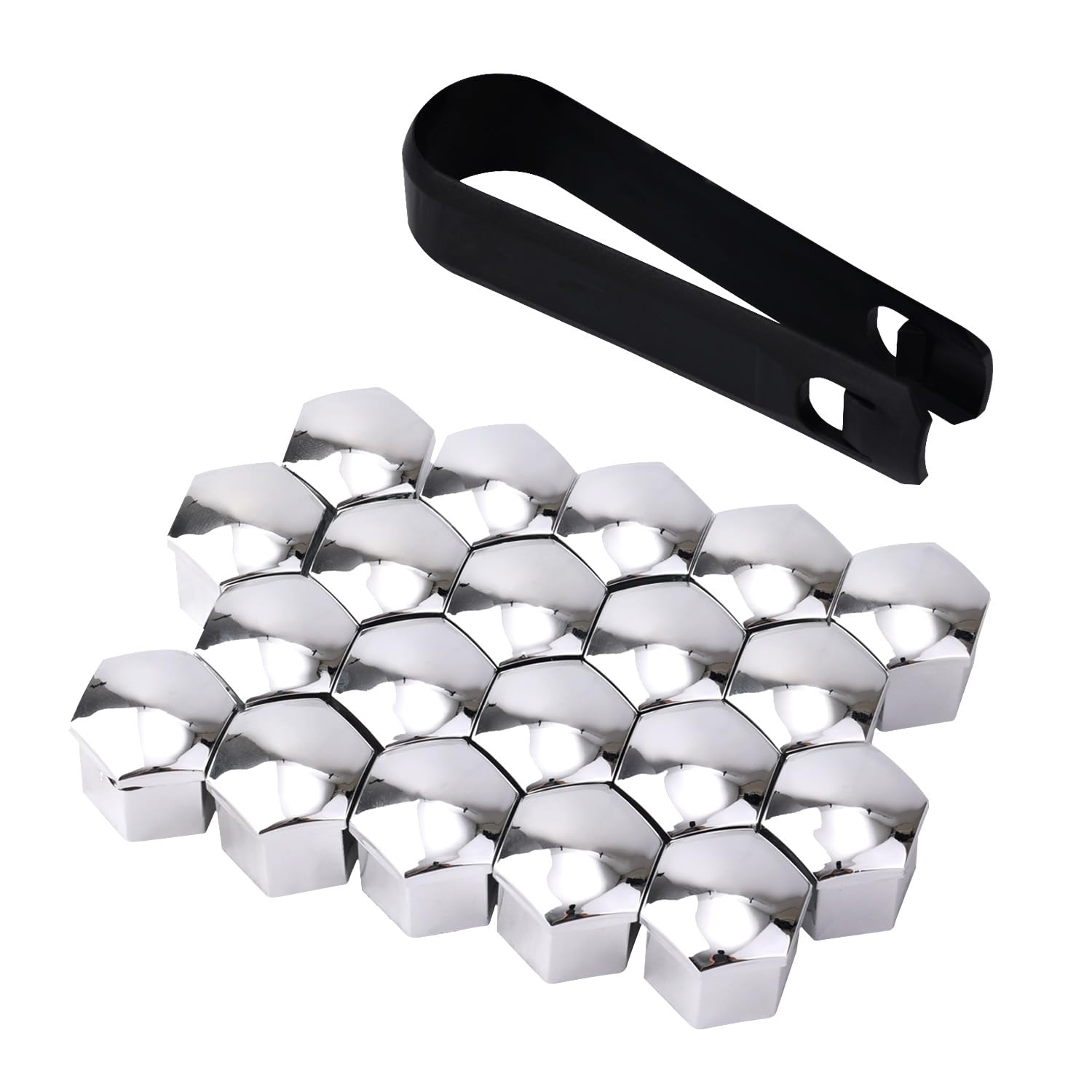 BOXOB 20Pcs Car Wheel Lug Nut Covers, 19Mm Hexagonal Nut Covers with Removal Tool Wheel Bolt Caps Automotive Exterior Accessories for Most Car (Silver) image number 6