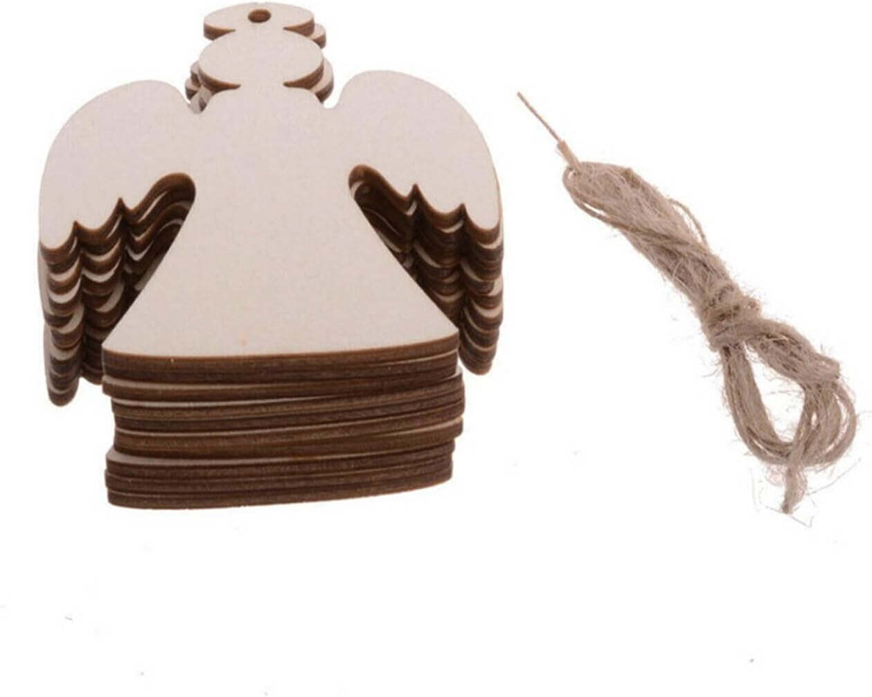 AIMALL Pack of 10 Christmas-Themed Wooden Shapes - Premium Quality Wood Tags for DIY Craft Projects, Scrapbooking, Card Making, and Decorative Embellishments