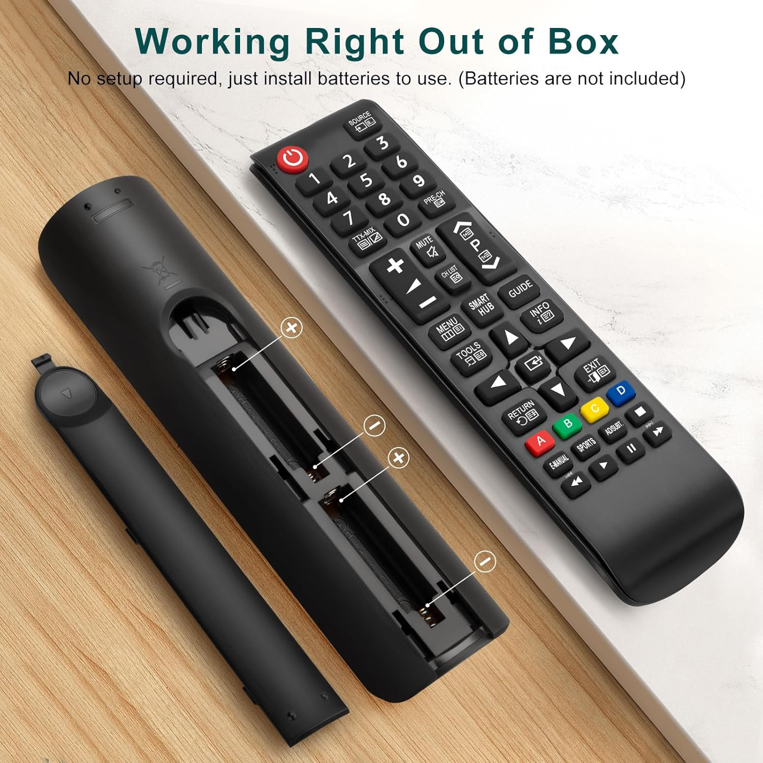 (Pack of 2) Universal Remote Control for Samsung TV Remote Replacement for All Samsung LED QLED UHD SUHD HDR LCD Frame Curved Solar HDTV 4K 8K 3D Smart Tvs,With Teletext Button image number 5