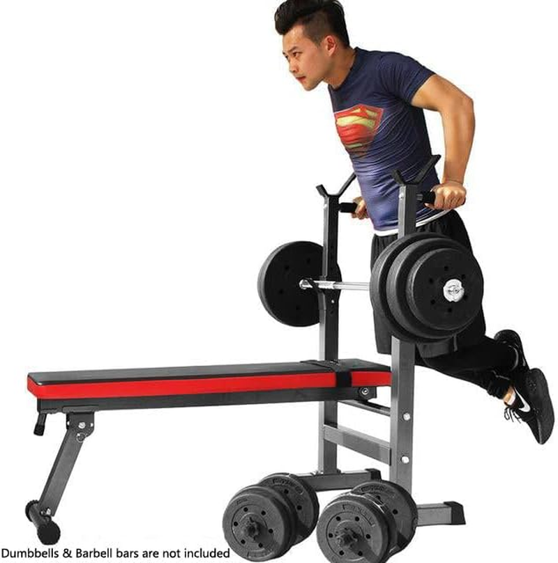 Salesbay Multi-Station Foldable Bench Press Incline Home Gym Fitness Olympic Weights Station Rack image number 6