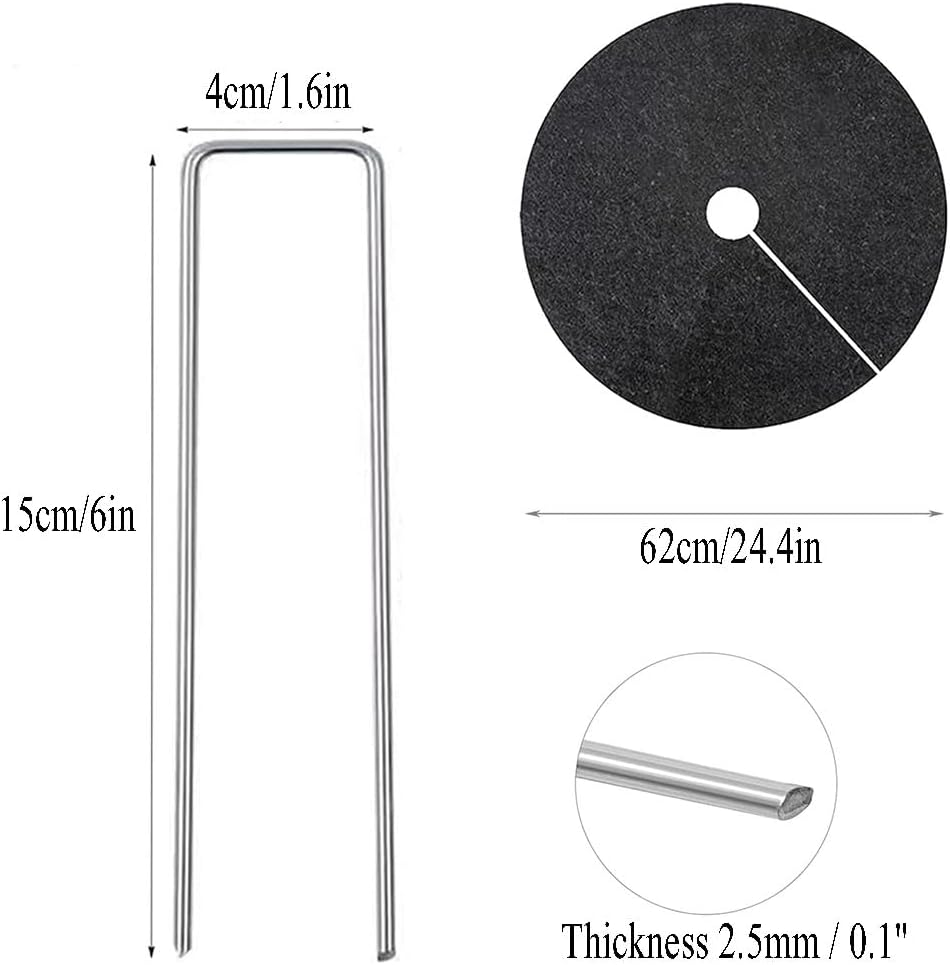 Fabric Tree Mulch Rings, 12 Pcs 62Cm Non-Woven Weed Barrier Mats, Thickened Tree Mulch Ring Fabric,Degradable Mulch for Landscaping, Garden Bed, Garden Edging(Black) image number 5