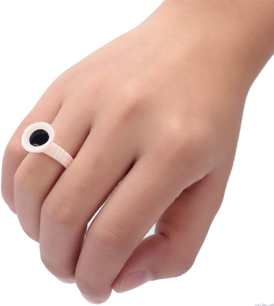 Generic 100Pcs Superior-Quality Ring Cups Disposable Durable Professional Tool for Paint or Eyelash Glue, Plastic Semi Permanent Ink Ring Cup for Pigment Holder for Artists (Silicone
