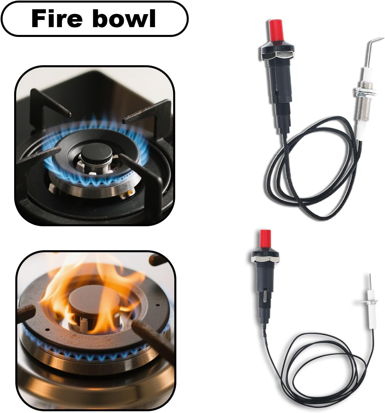 4Pcs Propane Push Button Piezo Igniter Kit, with Ceramic Electrode & Long Wire, Piezo Spark Igniter for Oven Fireplace Gas Grill Heater Stove image number 2