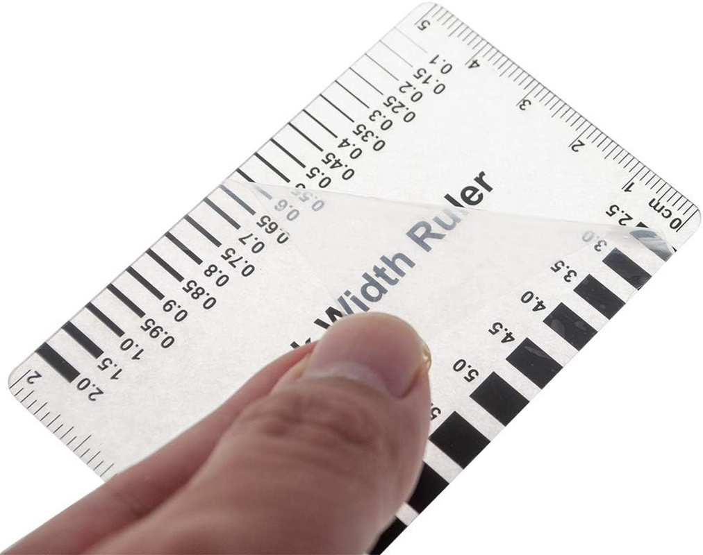 Aspire Concrete Crack Width Ruler, Crack Ruler Range 0.004-0.100 Inches (0.10-2.50 Mm) and Range 0.1-7.0 Mm, Pack of 10 - Gloss Clear B image number 5