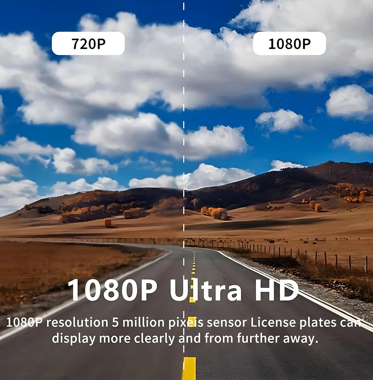 Dual Lens DVR Dash Cam 1080 P HD Car DVR Front and Rear Camera Recorder with Built-In Wifi LCD (170 Degree Wide) with 64 GB High Speed SD Card Free 24 Hour Parking Monitoring/Night Vision/G-Sensor