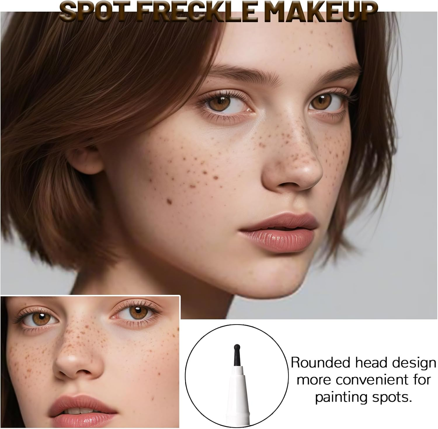 YBUETE 2Pcs Freckle Pen Makeup for Face, Professional Lifelike Face Embellishment Faux Freckle, Long-Lasting Waterproof Daily Fake Freckle Pen Makeup, Highly Pigmented Quick Dry Soft Dot Sopt Pen image number 1