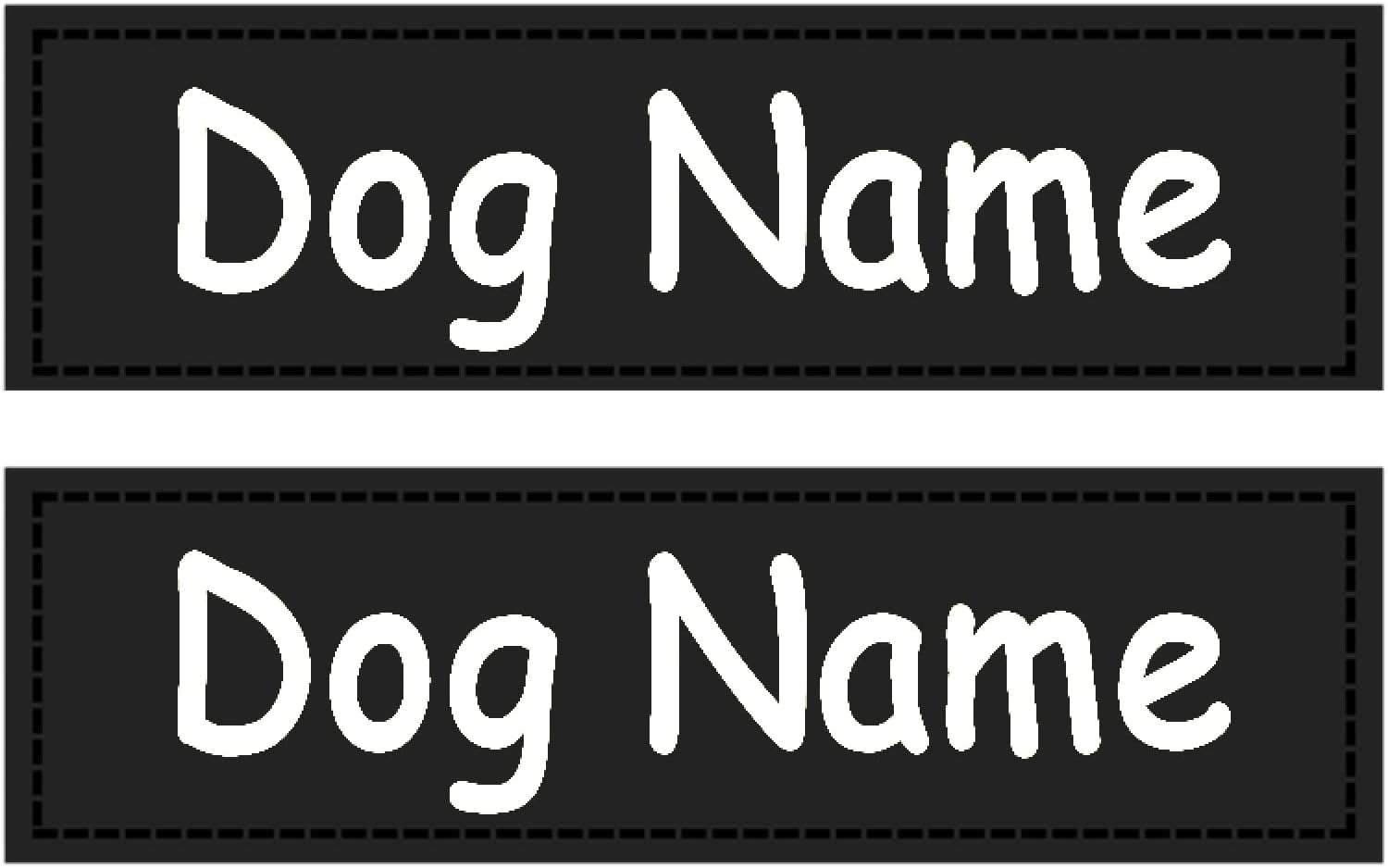 2 PCS Custom Engraved Cat & Dog Harness Name Tag Sticker Reflective Pet Harness Label Sticker Personalized Pet Harness Label,White,9X2.5Cm
