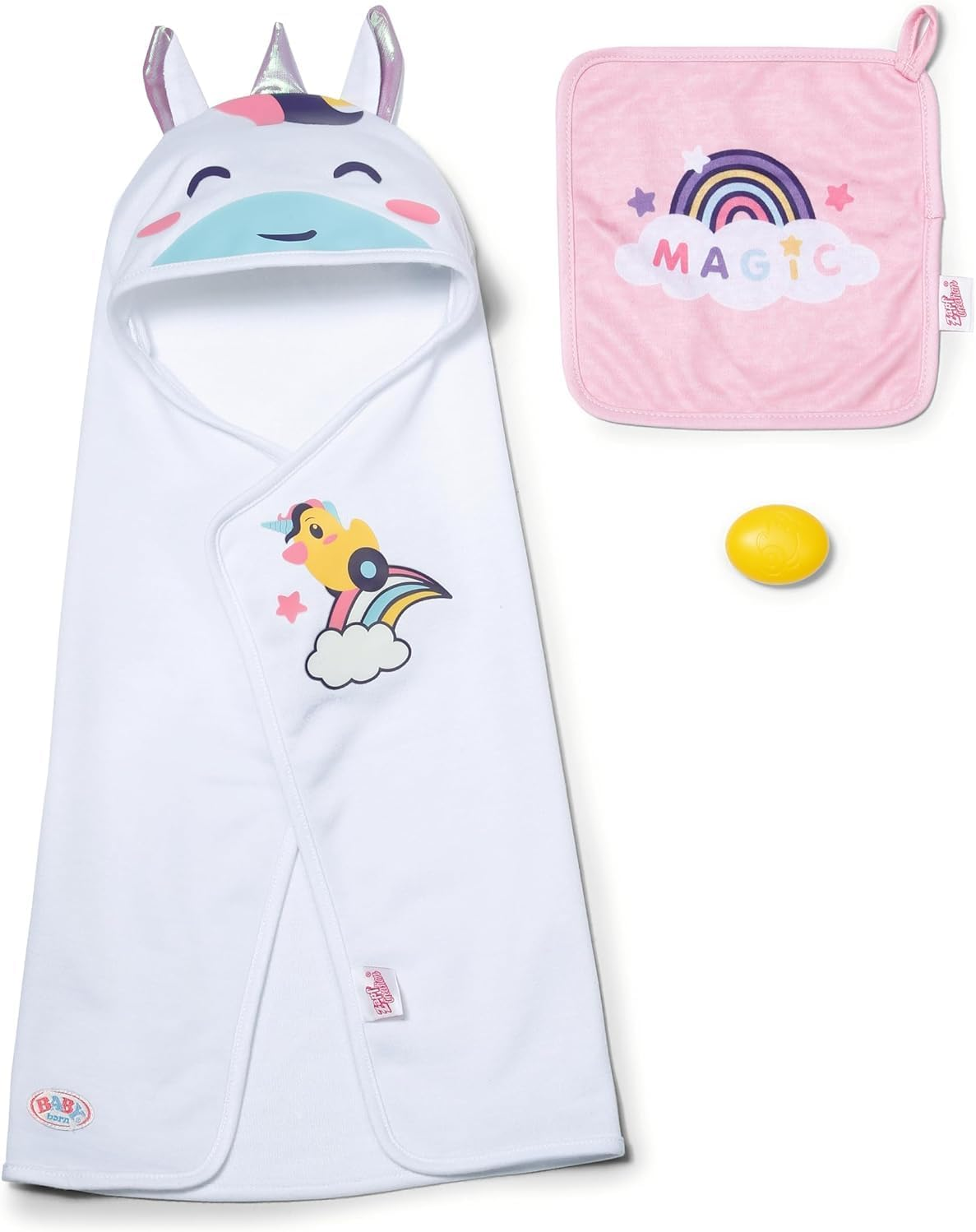 BABY Born Hooded Towel Set with Unicorn and Rainbow Towel image number 2