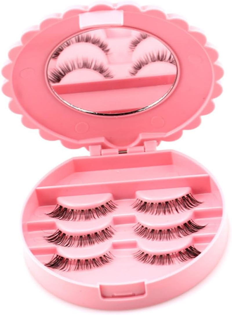 Baluue 2Pcs Eyelash Storage Box Professional Fake Eyelash Case Makeup Mirror Organizer for Women image number 3