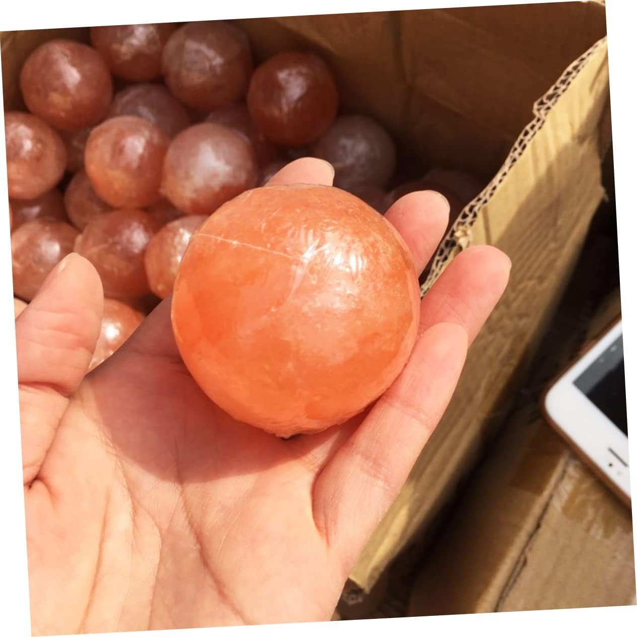 Gogogmee Salt Soap Natural Crystal Ball Salt Soap for Body Care and Exfoliation image number 3