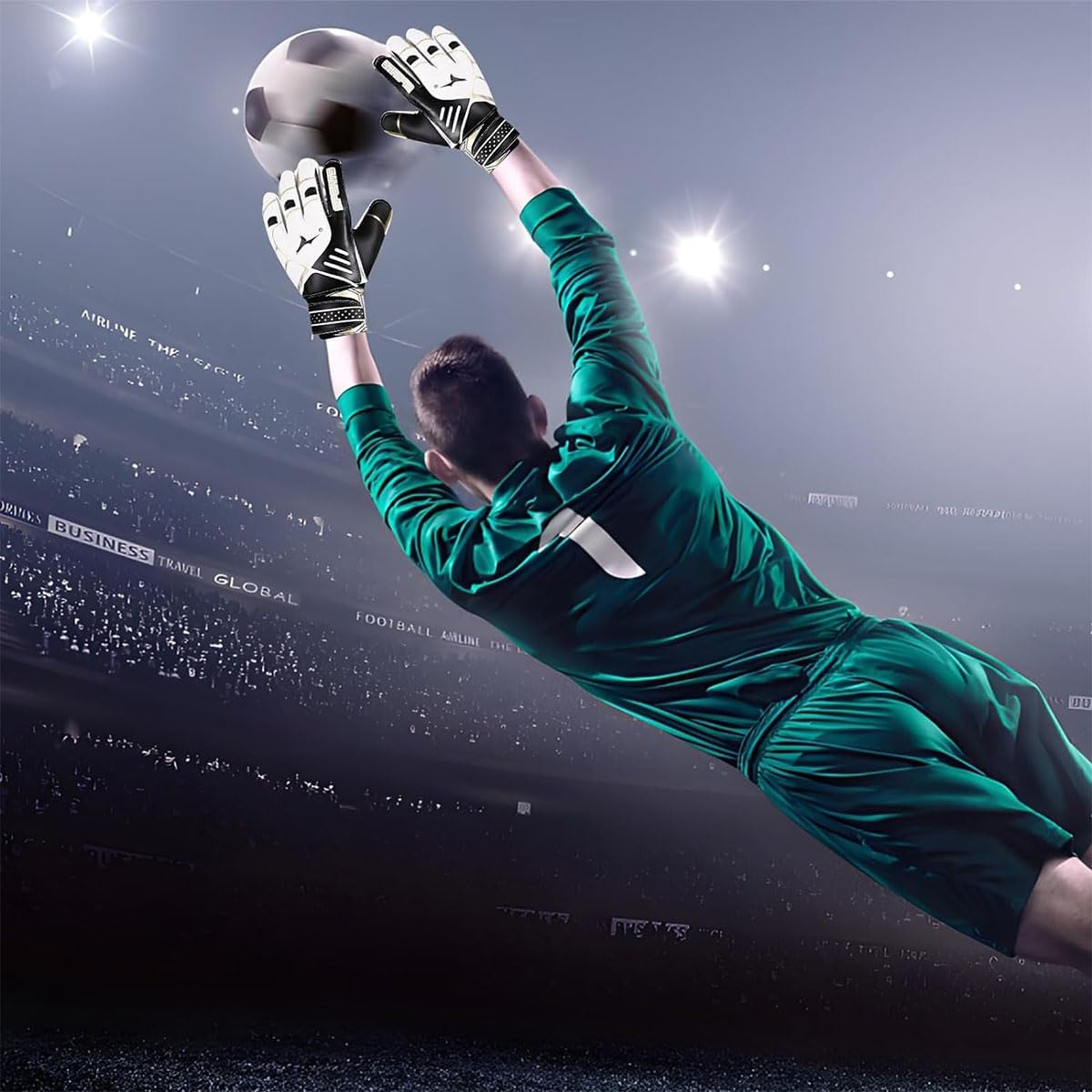 Annuoyi Goalie Gloves, Football Goalkeeper Gloves, Kids Football Gloves with Finger Spine & Double Wrist Protection, for Girls Boys Goalkeeping Training image number 5