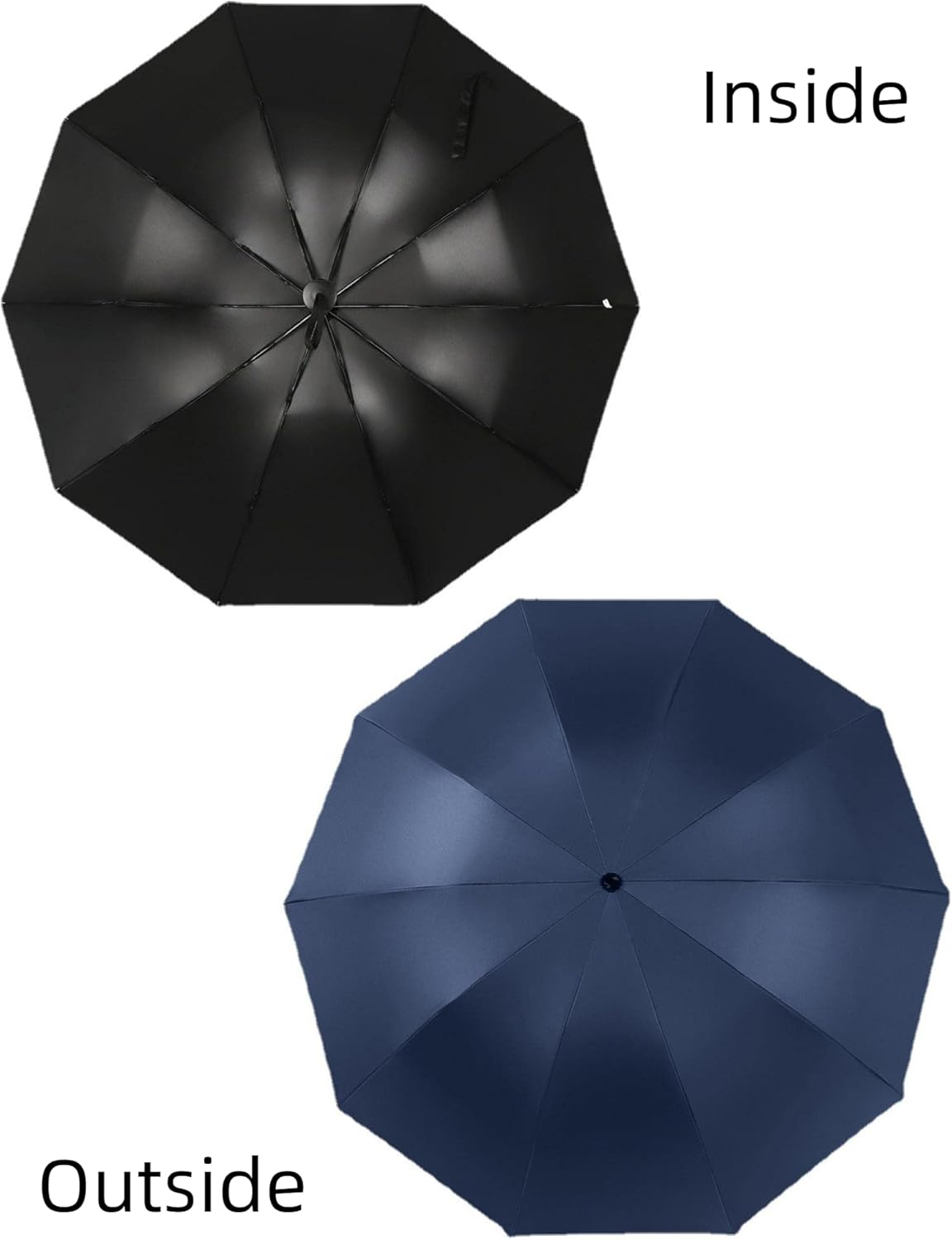 Auto Open Umbrella, UV Protection with Black Coating,Windproof, Water Repellent Fabric Folding Travel Umbrella - Black image number 2