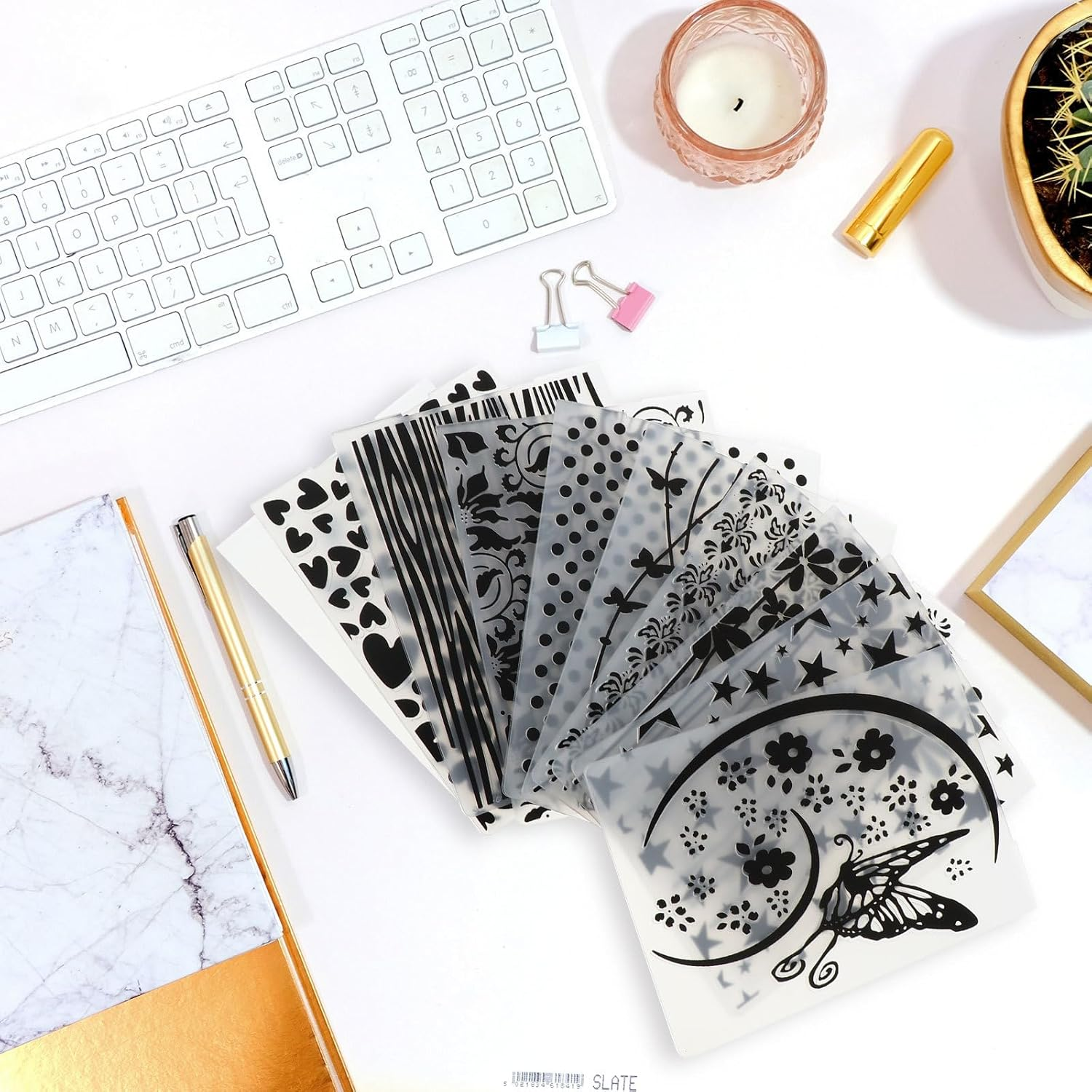 GLEAVI Embossing Folders 10Pcs Embossing Machine Template Paper Embossed Folder DIY Craft Template image number 5