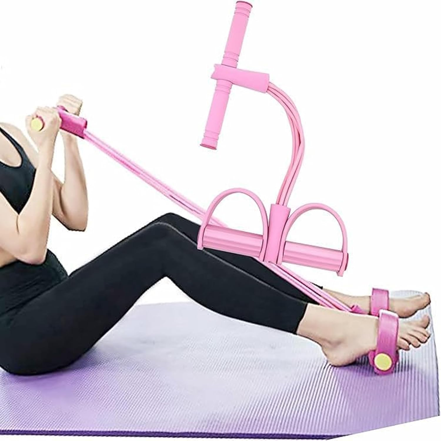 Multifunction Tension Rope, 6-Tube Elastic Yoga Pedal Puller Resistance Band, Natural Latex Tension Rope Fitness Equipment, for Arm/Abdomen/Waist/Leg Stretching Slimming Training ﻿