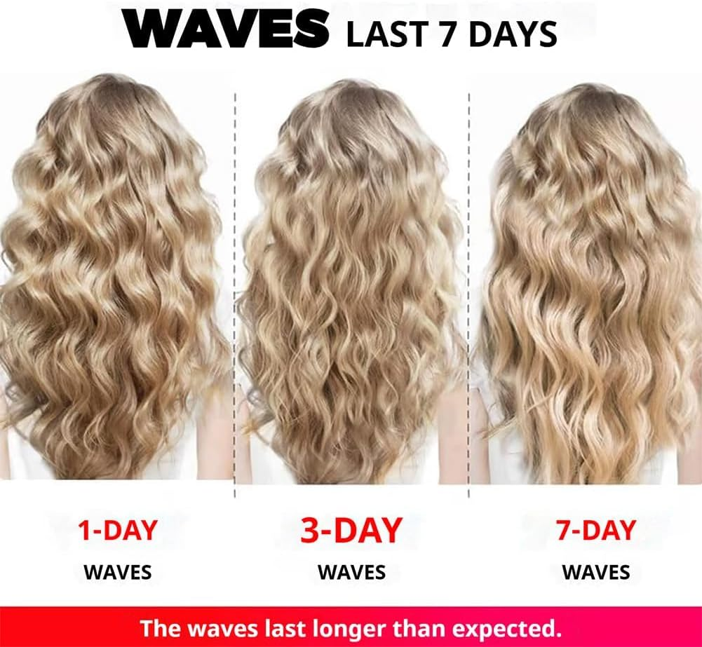 Homessencials Hair Styling Tool with Negative Ionic Technology, Anti-Scald Wave Curling Iron, 32Mm Curling Wand, 'V' Shaped French Curling Iron, 15S Heats up Smooth Lasting (Pink) image number 2