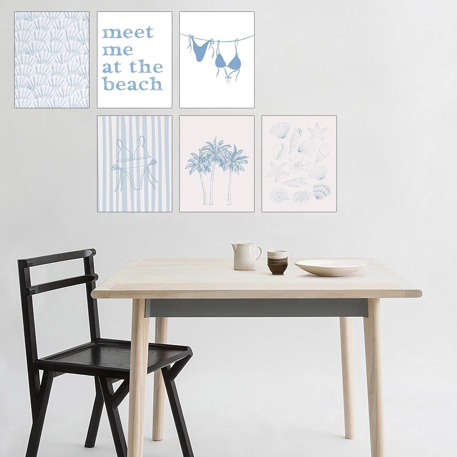 Blue Coastal Beach Wall Art Poster Summer Surf Gallery Canvas Wall, Coastal Cowgirl Aesthetic Room Decor Surf up Prints, Beachy Coastal Wall Art Life Poster Preppy Beach Print Artwork Painting (Poster image number 6