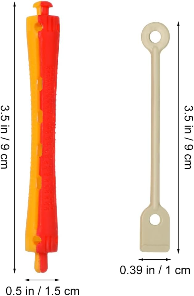 Housoutil Pack of 24 Perm Curlers with Elastic Rubber Band, Plastic Curling Irons for Women, Hairdresser Styling Tool for Retro Waves at Home and Salon