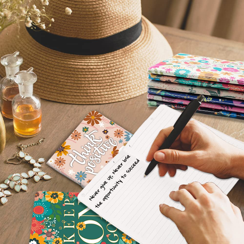 Kidepoch Floral Inspirational Notebook Bulk 6 Pack Botanical Notepad for Women 8X5 Inch Floral Patterned Notebook Memo Notebook with Motivational Quotes image number 2