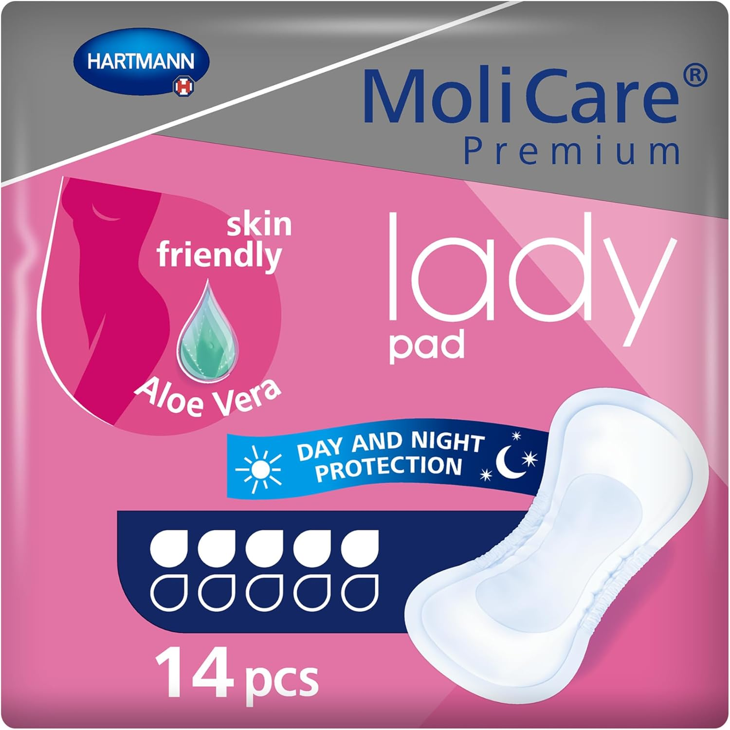 Molicare Premium 5 Drop Lady Pad 14-Piece Pack image number 3
