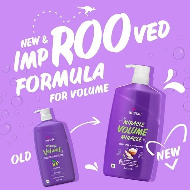 Aussie Miracle Volume Shampoo & Aussie Miracle Volume Conditioner, Two 770Ml Pump Bottles image number 1