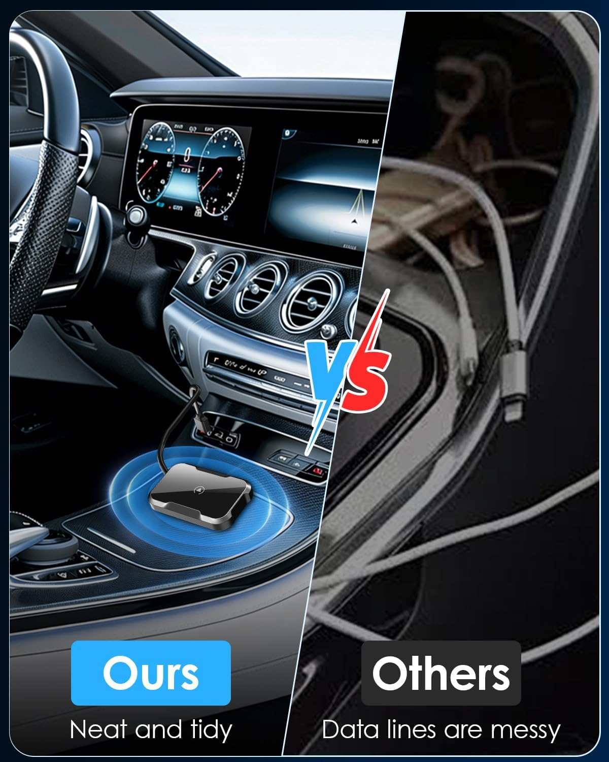 Wireless Carplay Adapter for Iphone, Auto Adapter, Carplay Bluetooth Adapter, Converts Wired Carplay to Wireless, Plug & Play Low Latency Easy Installation, Compatible with 98% of Car Model image number 4